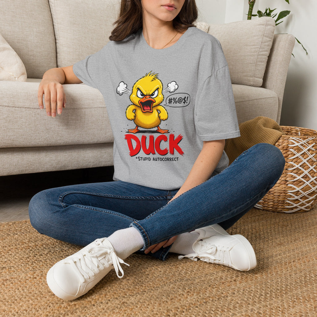 Angry Duck T-Shirt — Funny "Duck (Stupid Autocorrect)" Graphic Tee