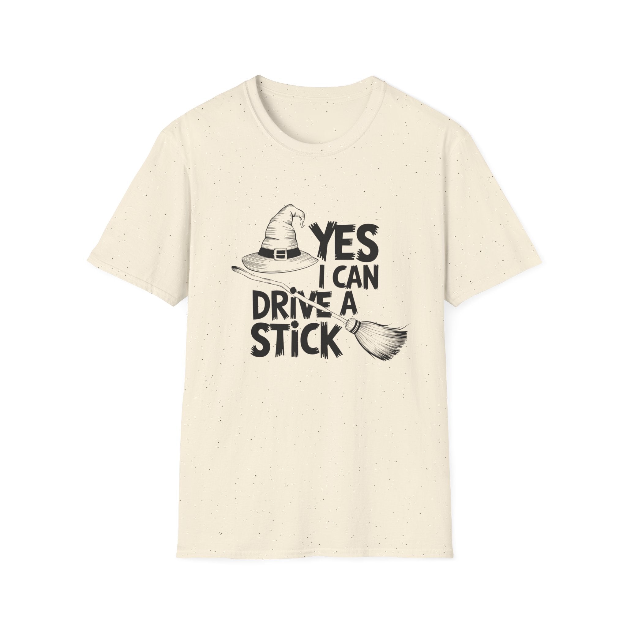 Witch Hat Tee - "Yes I Can Drive a Stick" Halloween T-Shirt
