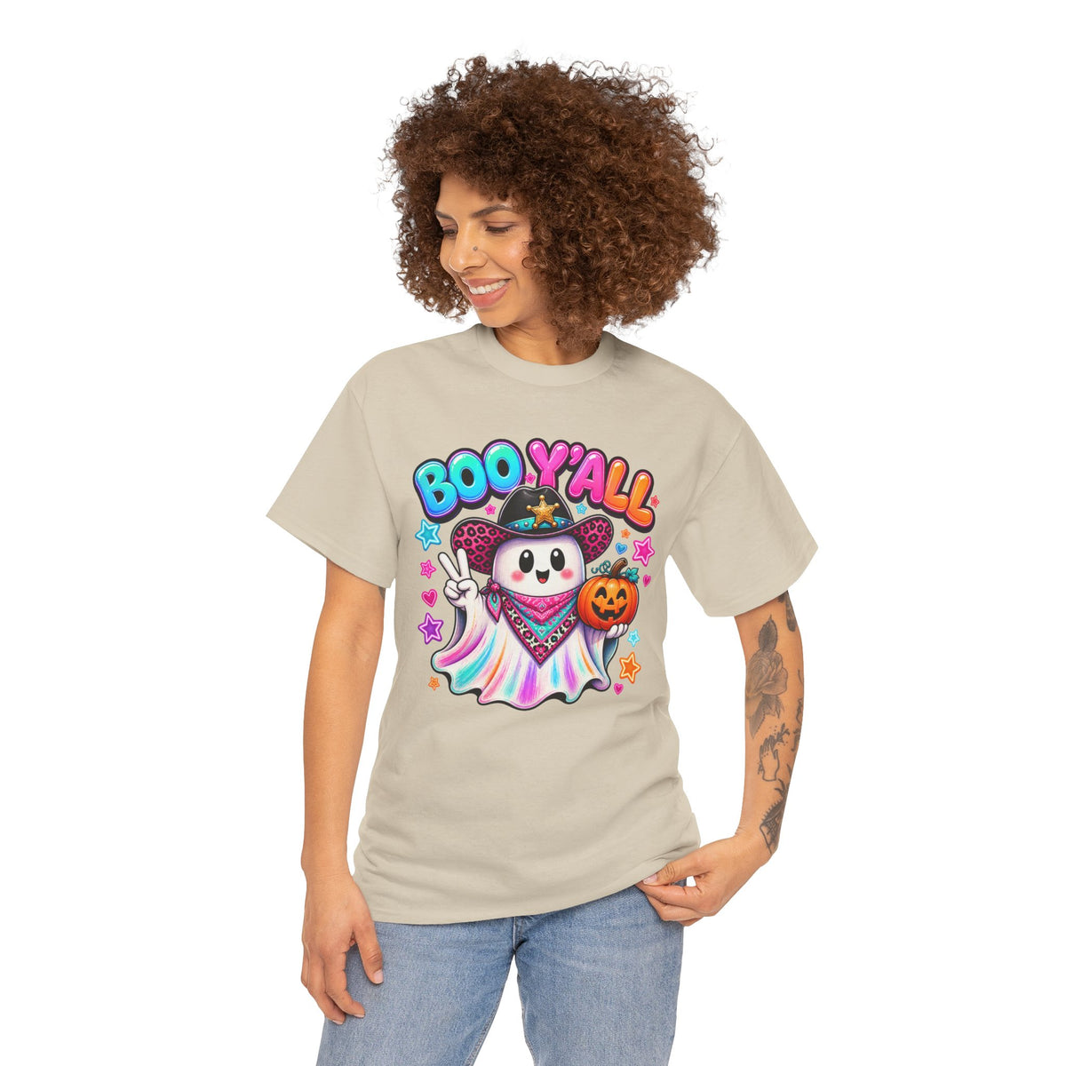 Boo Y’all Ghost Tee — Cute Halloween Pumpkin Trick-or-Treat T-Shirt