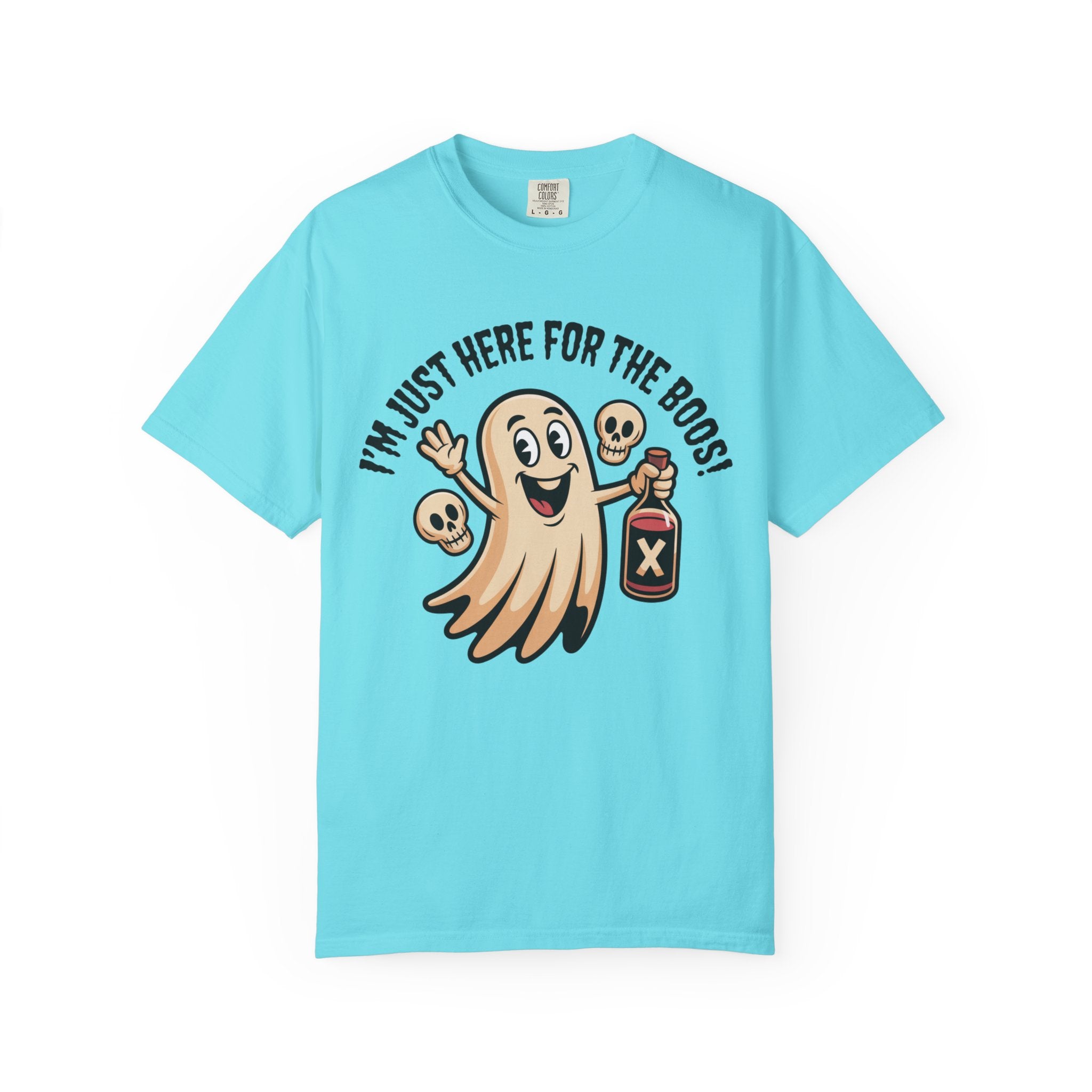 Halloween Ghost T‑Shirt — "I'm Just Here for the Boos!" Funny Party Tee