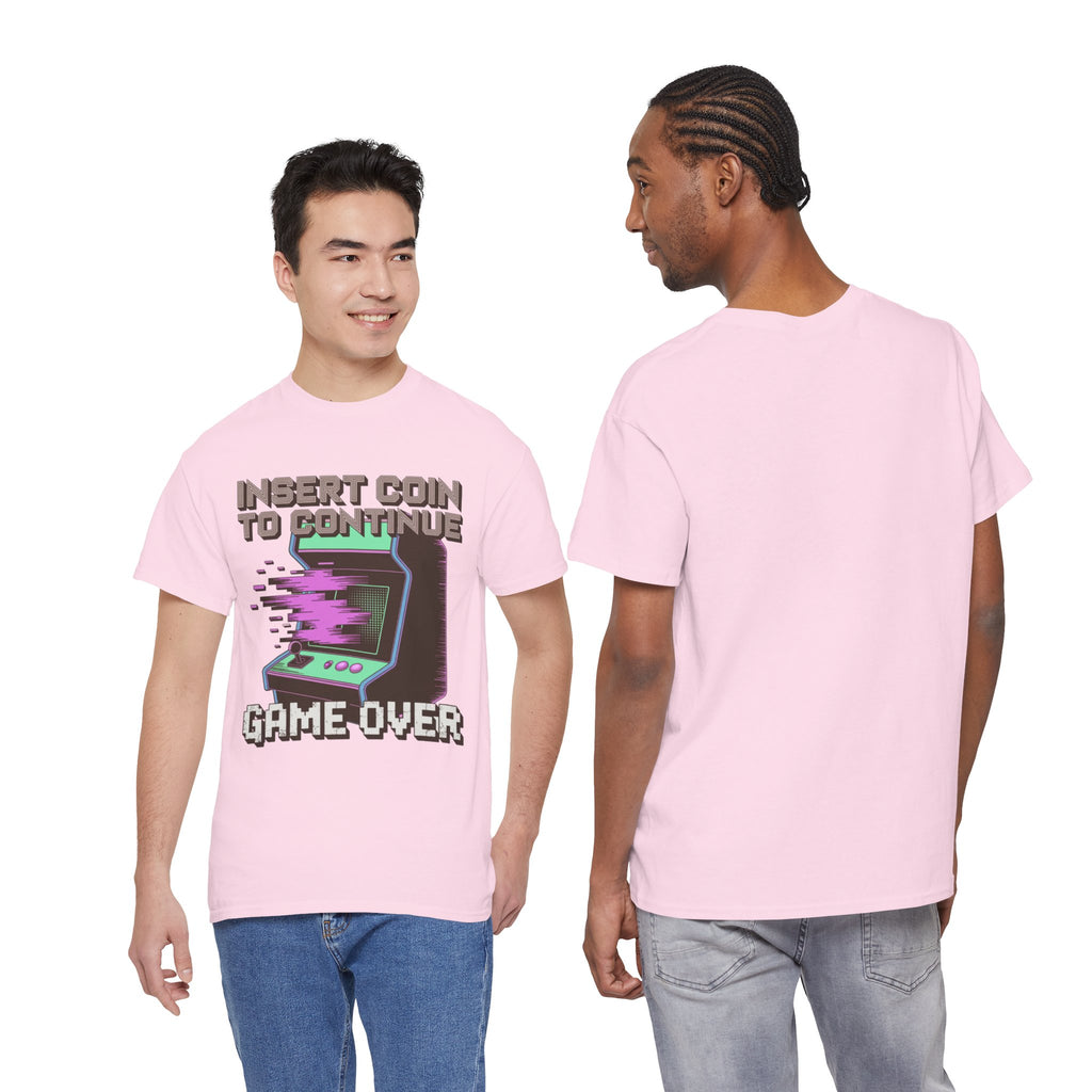 Funny Gamer T-Shirt — Insert Coin to Continue Retro Arcade Gift Tee for Men Women