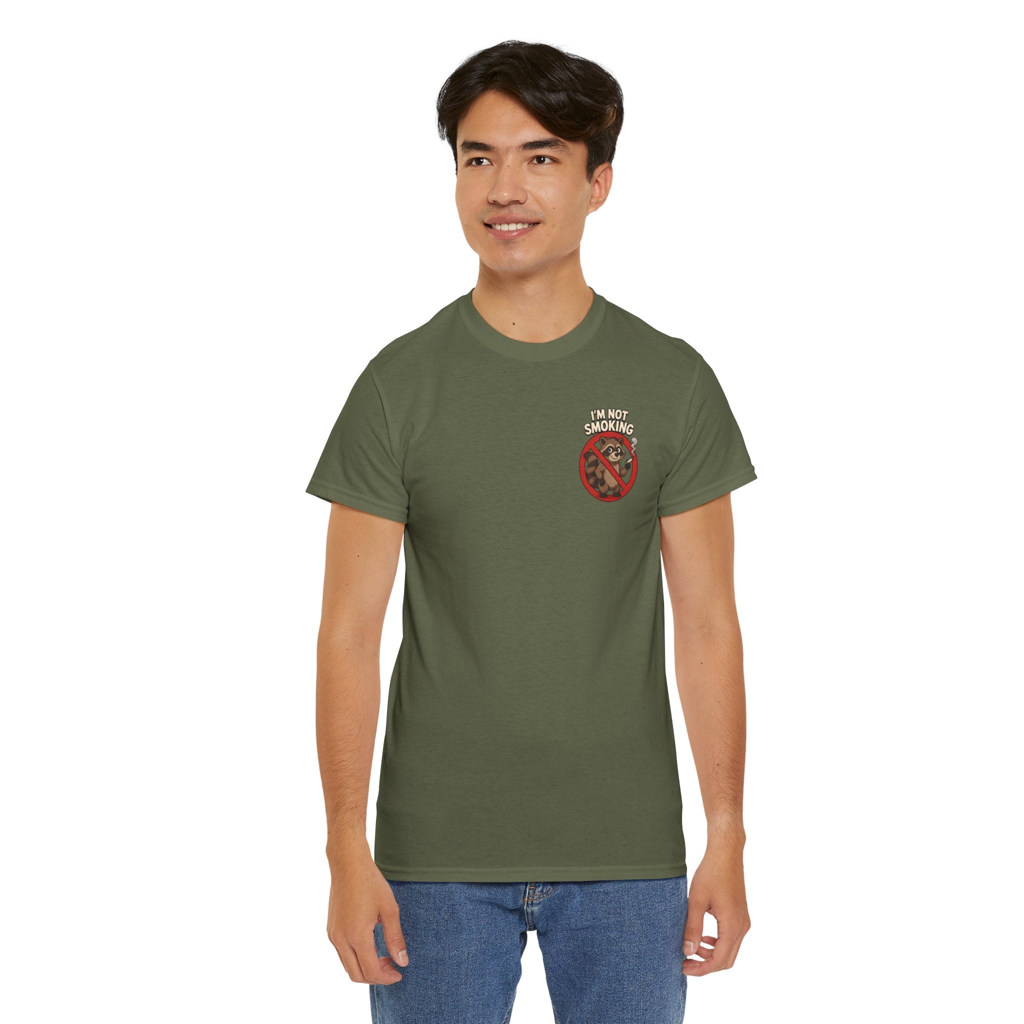 Graphic Tee — "What Are You Looking At?" Raccoon Illustration T-Shirt