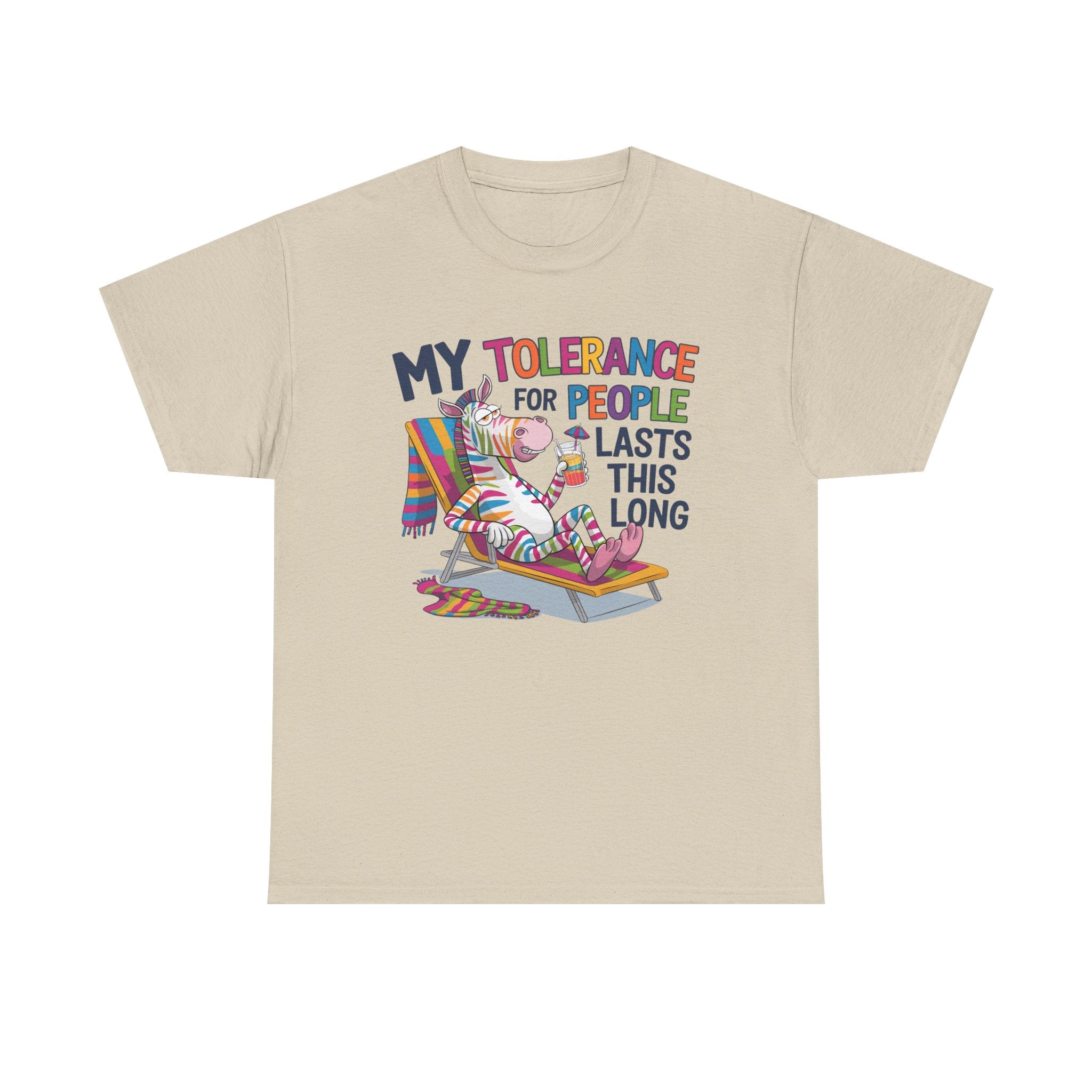 Funny Unicorn T-Shirt — “My Tolerance for People Lasts This Long” Graphic Tee