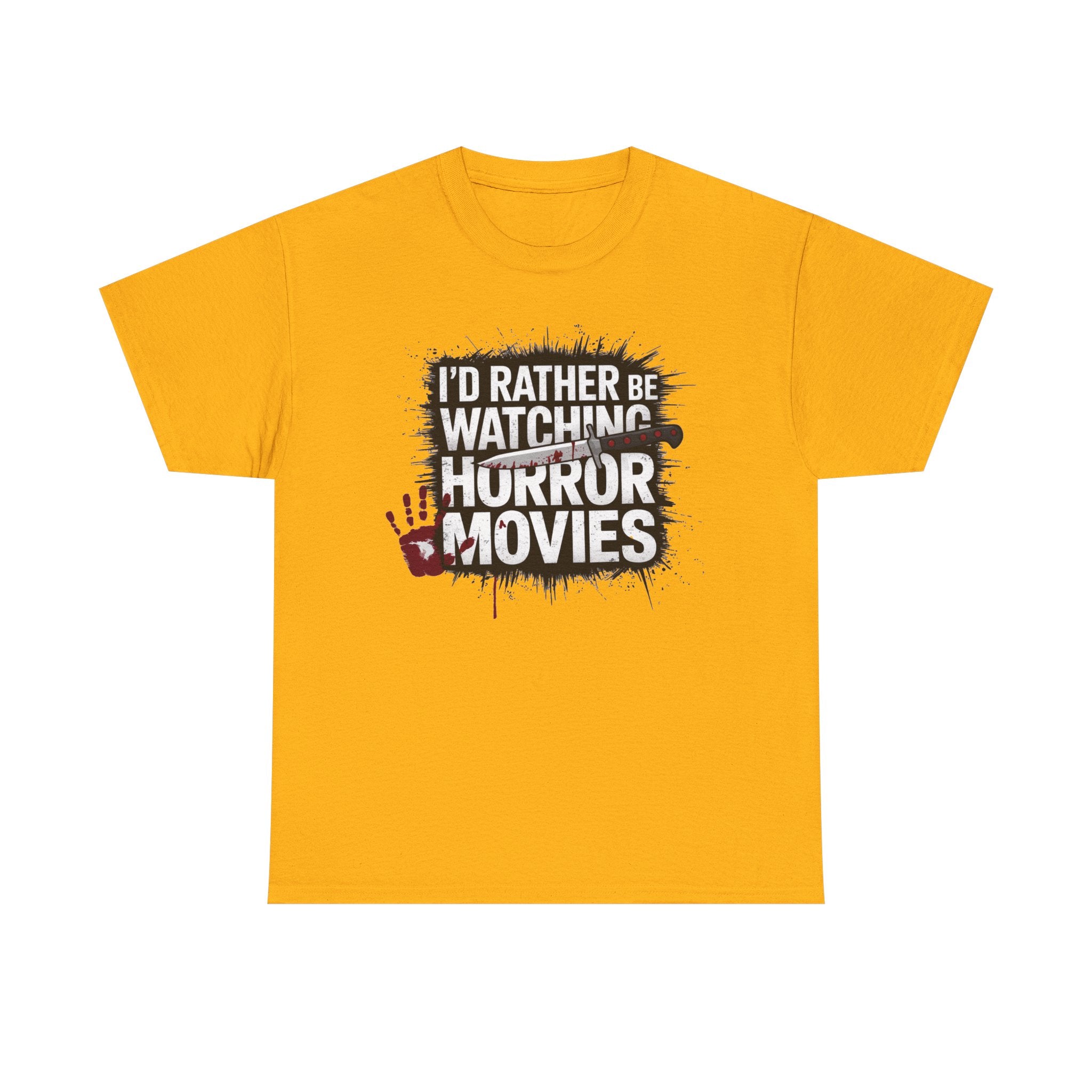 Horror Movie Fan T-Shirt — "I'd Rather Be Watching Horror Movies" Graphic Tee