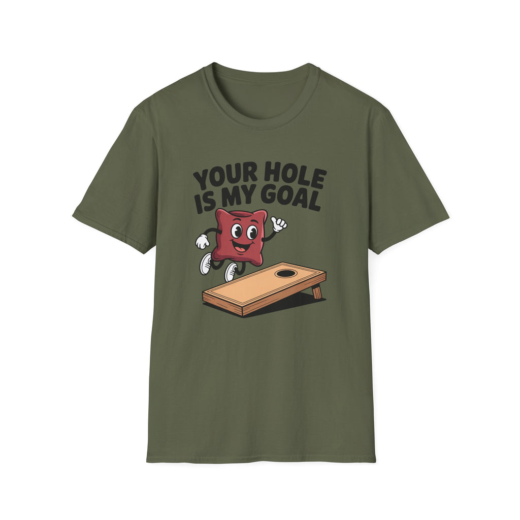 Cornhole Game T‑Shirt — "Your Hole Is My Goal" Funny Cornhole Tee