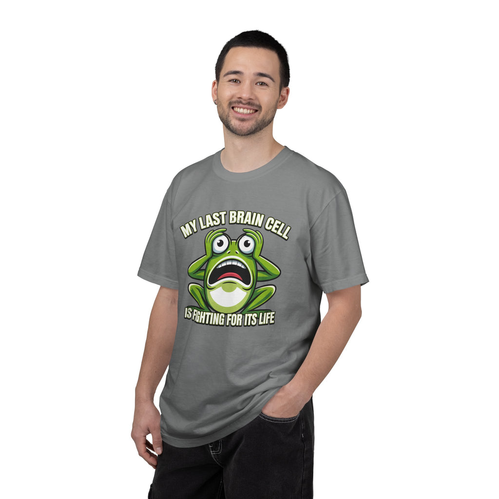 Funny Frog Graphic T-Shirt — My Last Brain Cell Is Fighting For Its Life Humor Gift Tee for Women