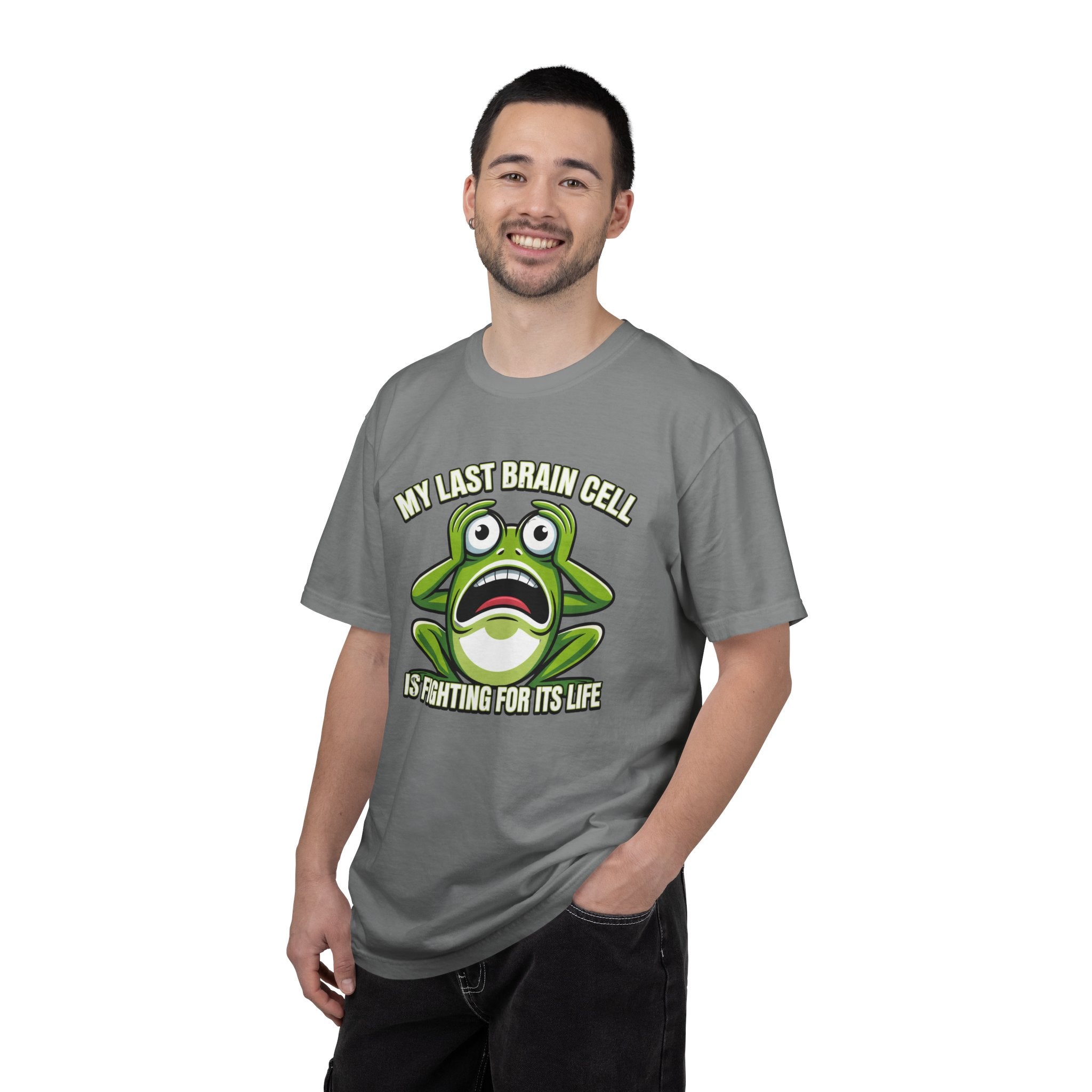 Funny Frog Graphic T-Shirt — My Last Brain Cell Is Fighting For Its Life Humor Gift Tee for Women