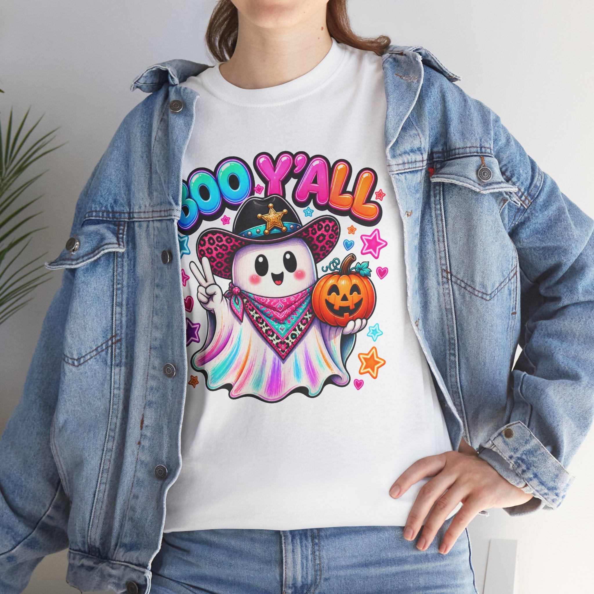 Boo Y’all Ghost Tee — Cute Halloween Pumpkin Trick-or-Treat T-Shirt