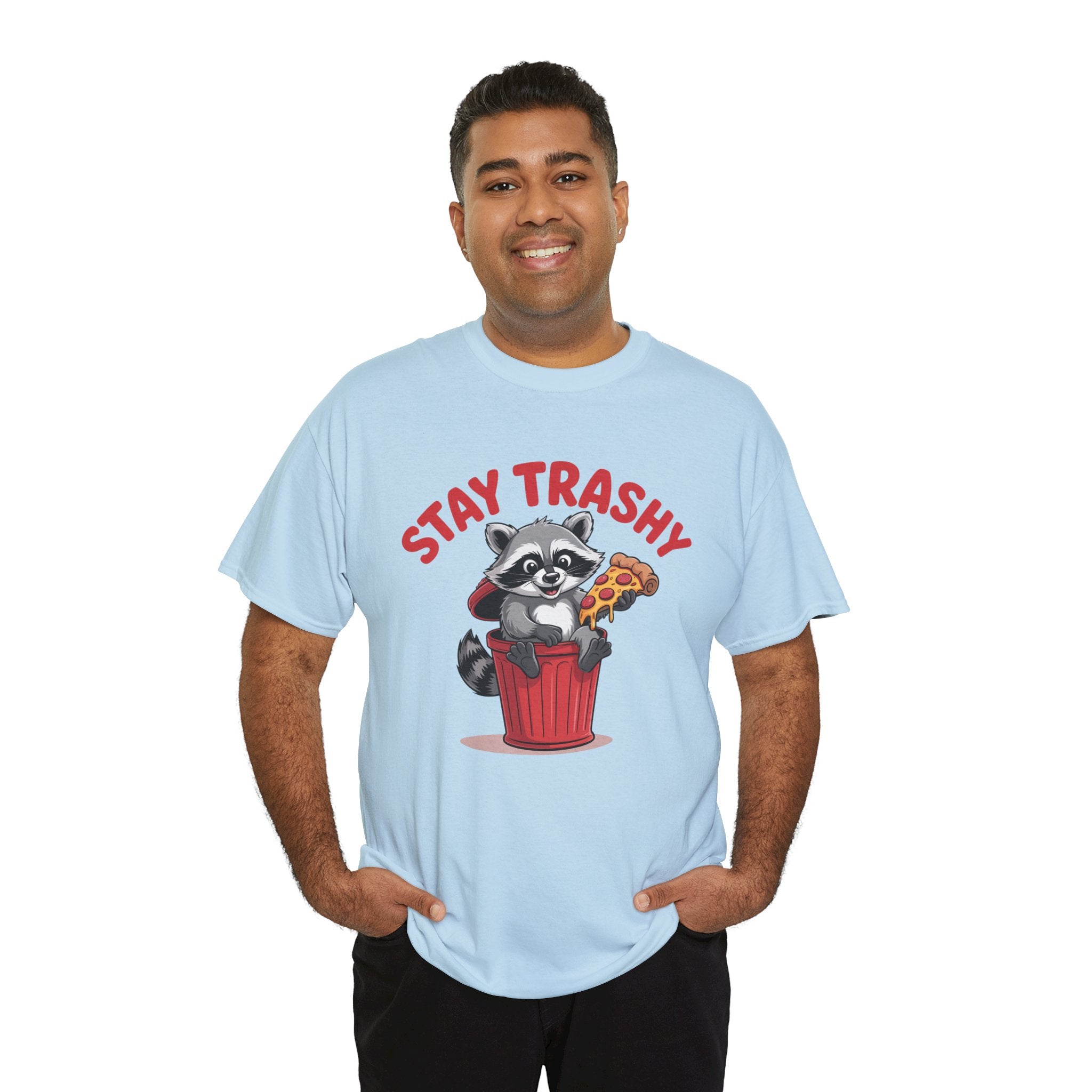 Funny Raccoon T-Shirt — Stay Trashy Humor Gift Tee for Women