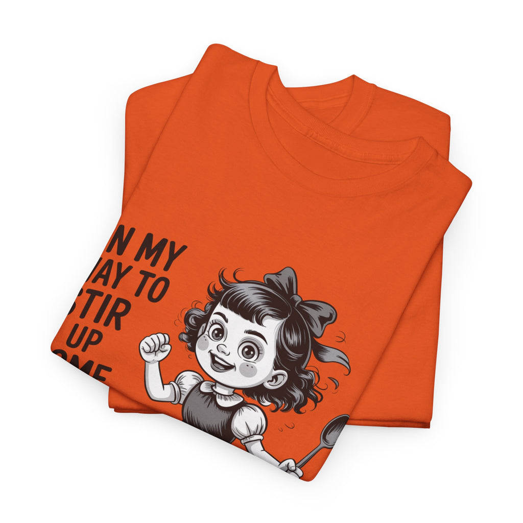 Stir Up Some Shit Tee — Retro Mischief Girl Graphic T-Shirt