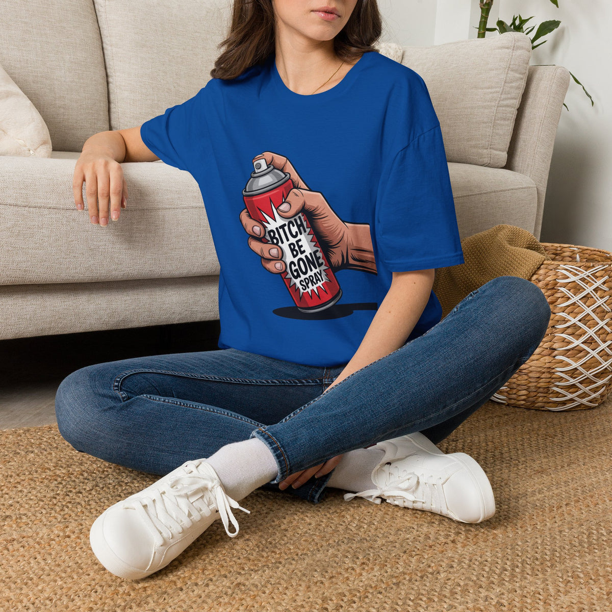 Funny 'Bitch, Be Gone' Spray T-Shirt — Pop Art Spray Can Graphic Tee