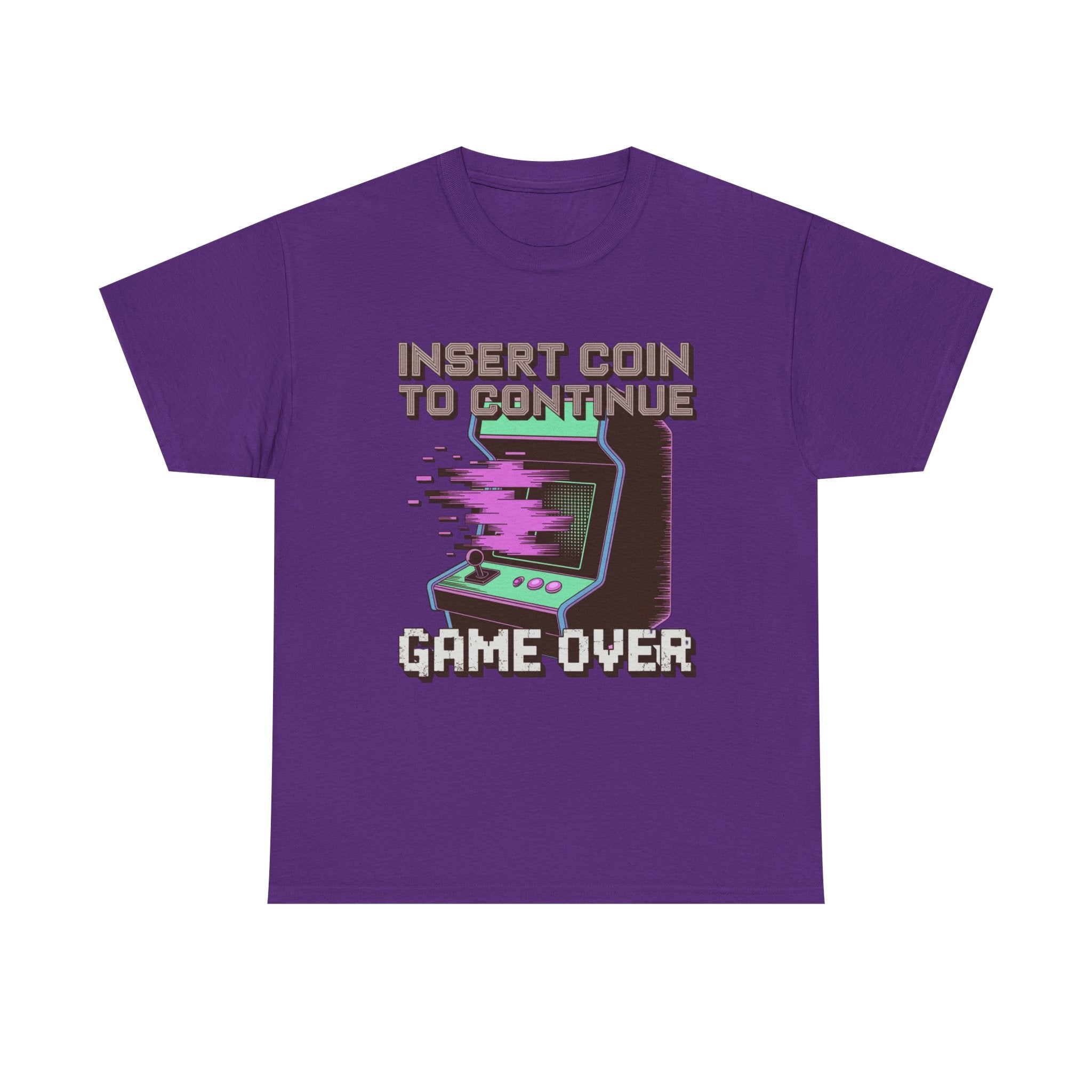 Funny Gamer T-Shirt — Insert Coin to Continue Retro Arcade Gift Tee for Men Women