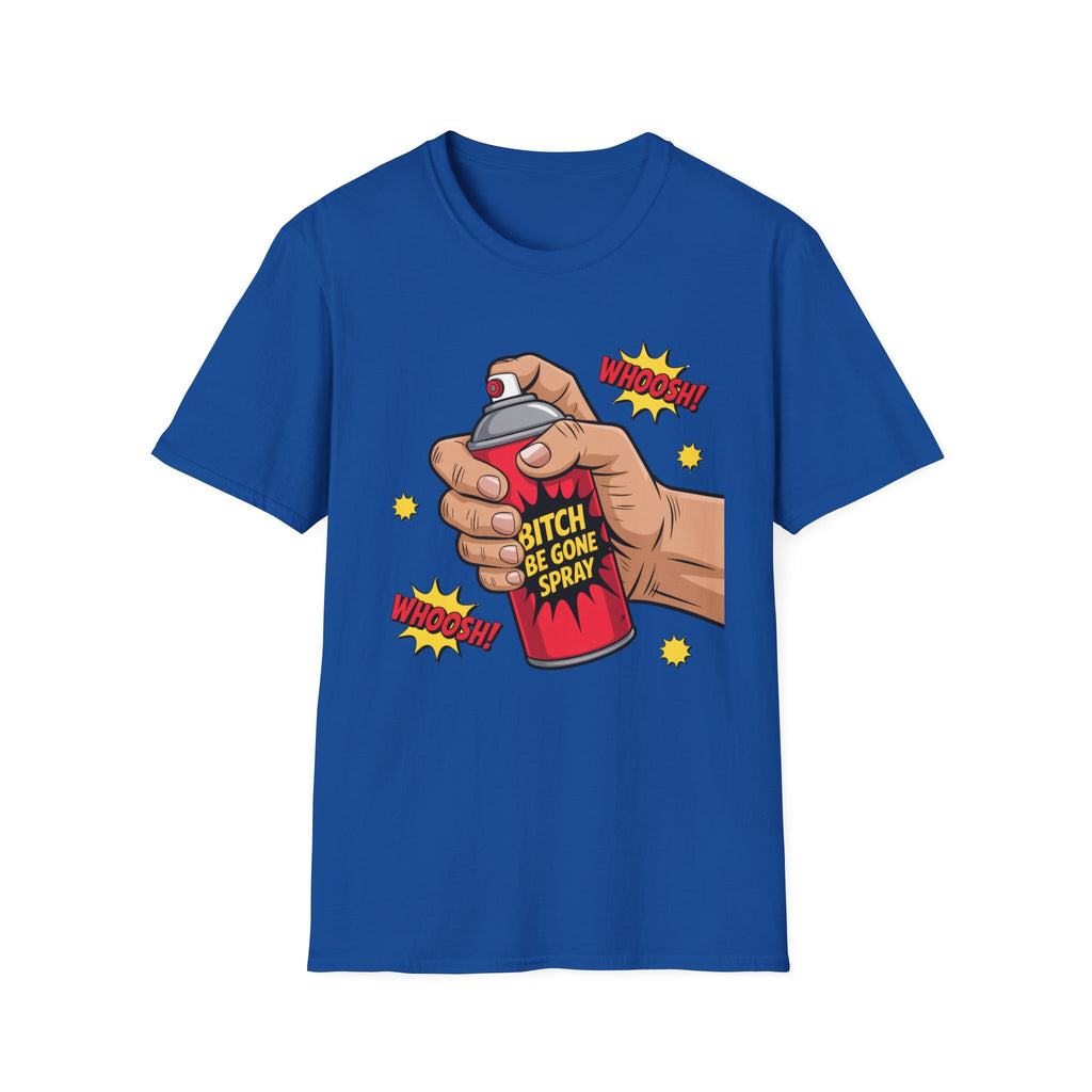 Funny 'Bitch, Be Gone' Spray T-Shirt — Pop Art Spray Can Graphic Tee