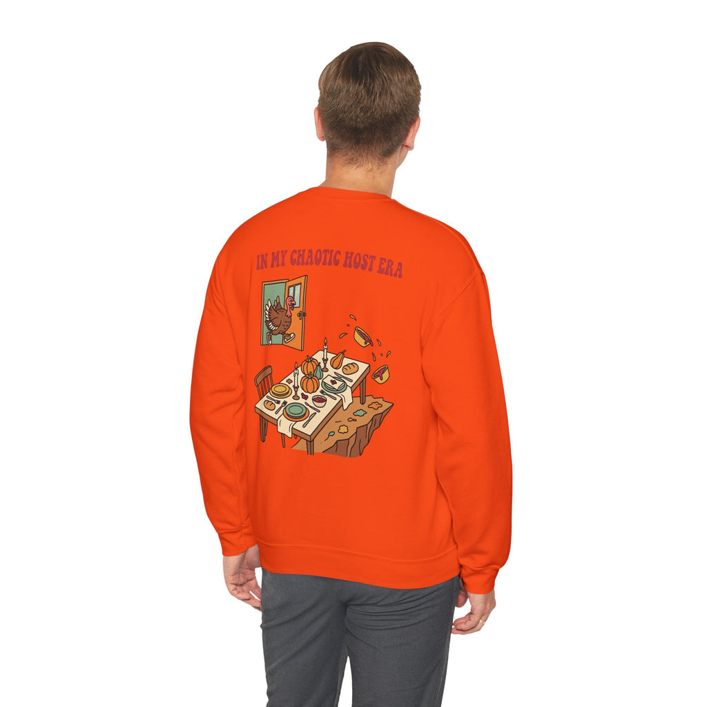Funny Thanksgiving Host Crewneck Sweatshirt — My Table Seats 6 My Anxiety Seats 12 Gift Pullover