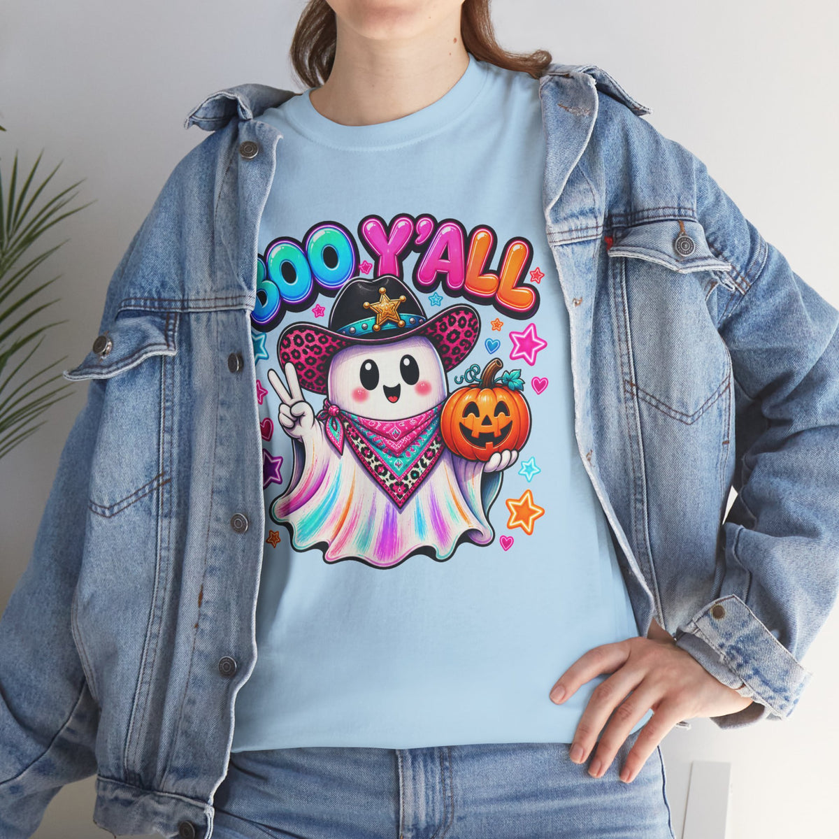 Boo Y’all Ghost Tee — Cute Halloween Pumpkin Trick-or-Treat T-Shirt
