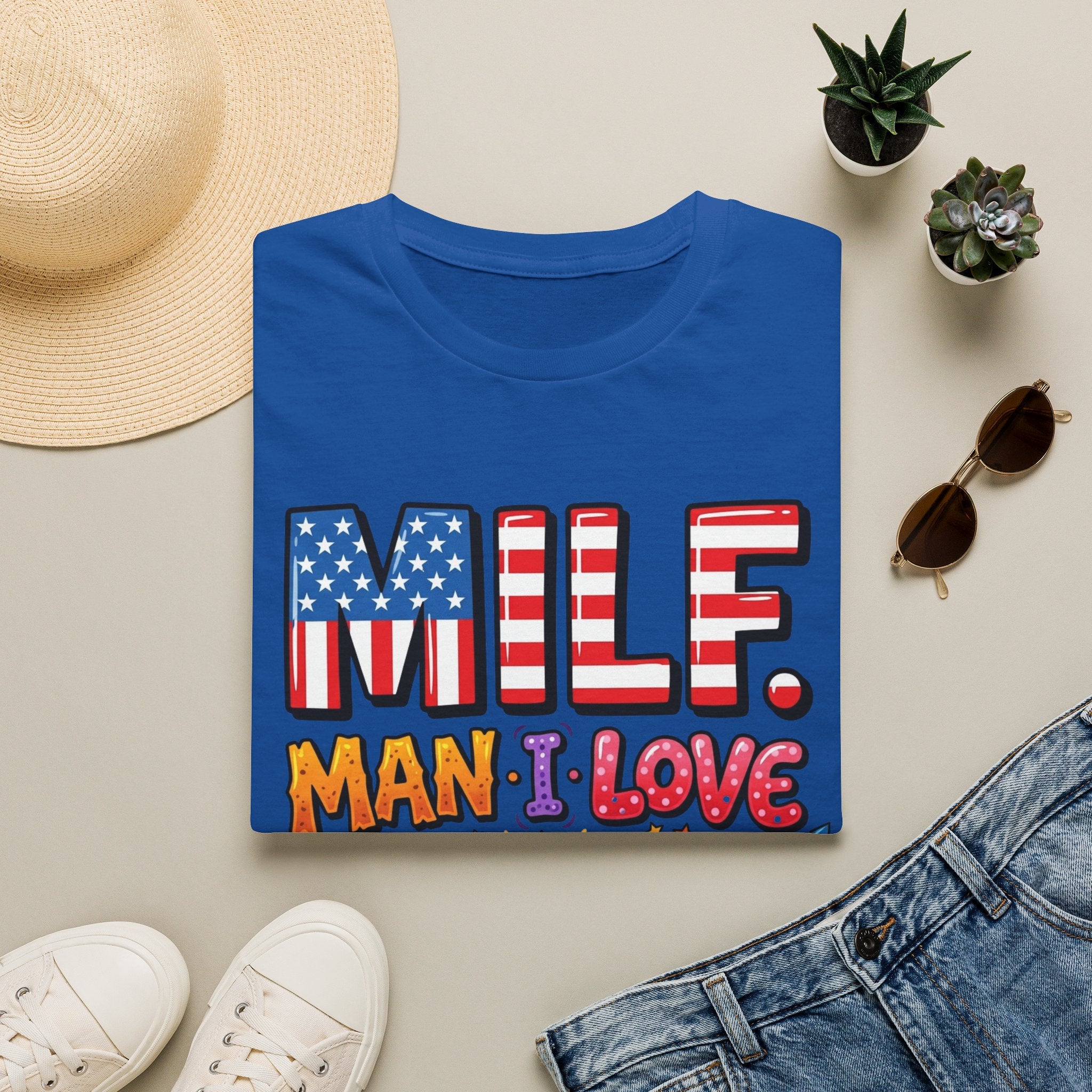 T-Shirt — "MILF. Man I Love fireworks" Patriotic Fireworks Graphic Tee
