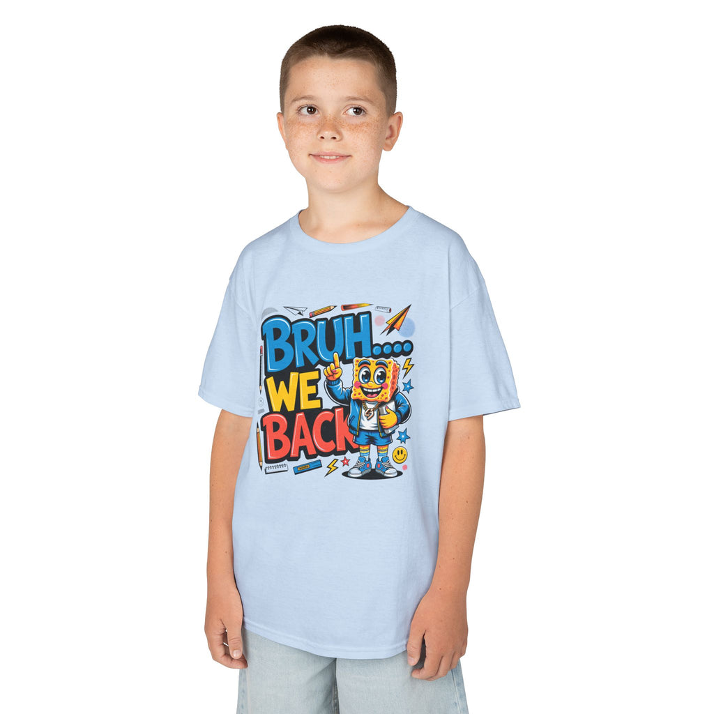 Kids Tee — "Bruh... We Back" Cartoon Sponge Graphic