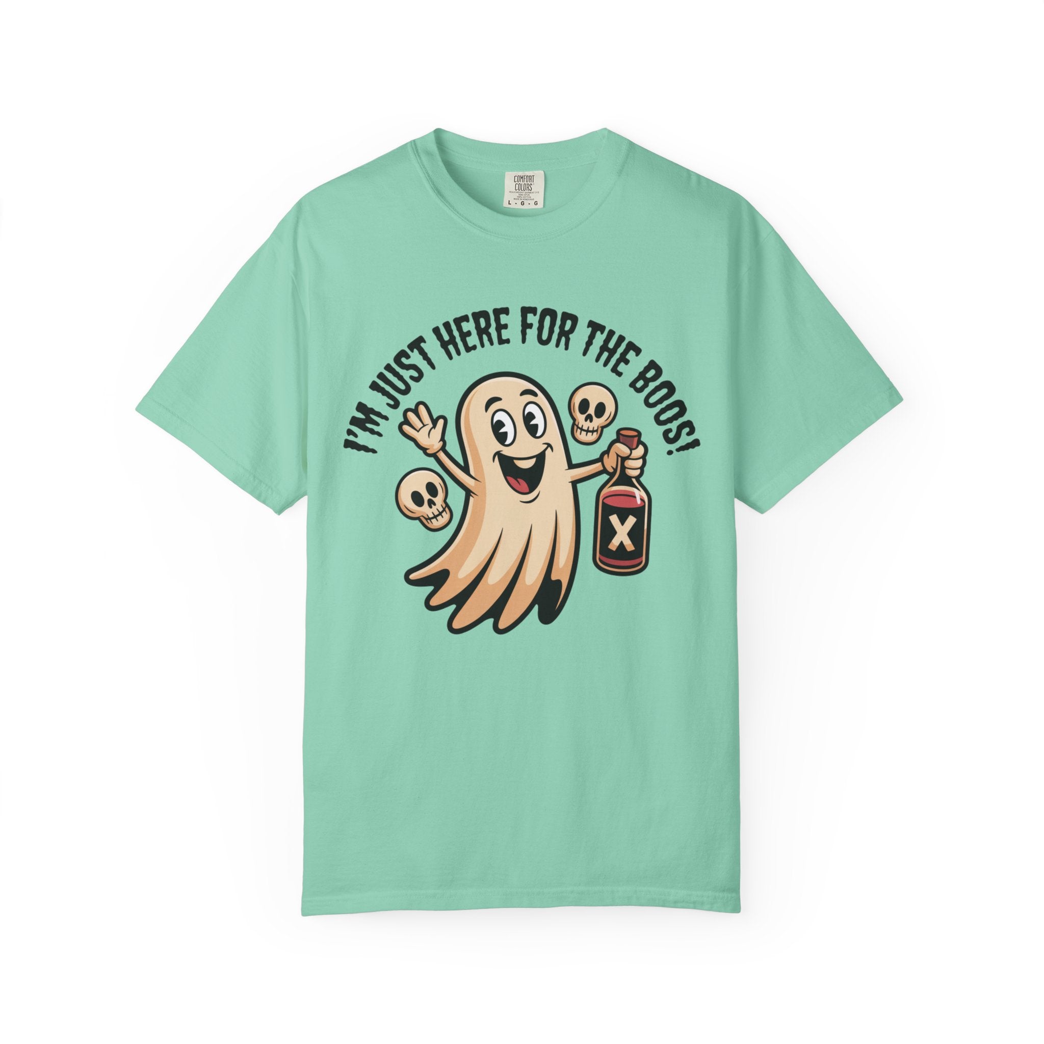 Halloween Ghost T‑Shirt — "I'm Just Here for the Boos!" Funny Party Tee