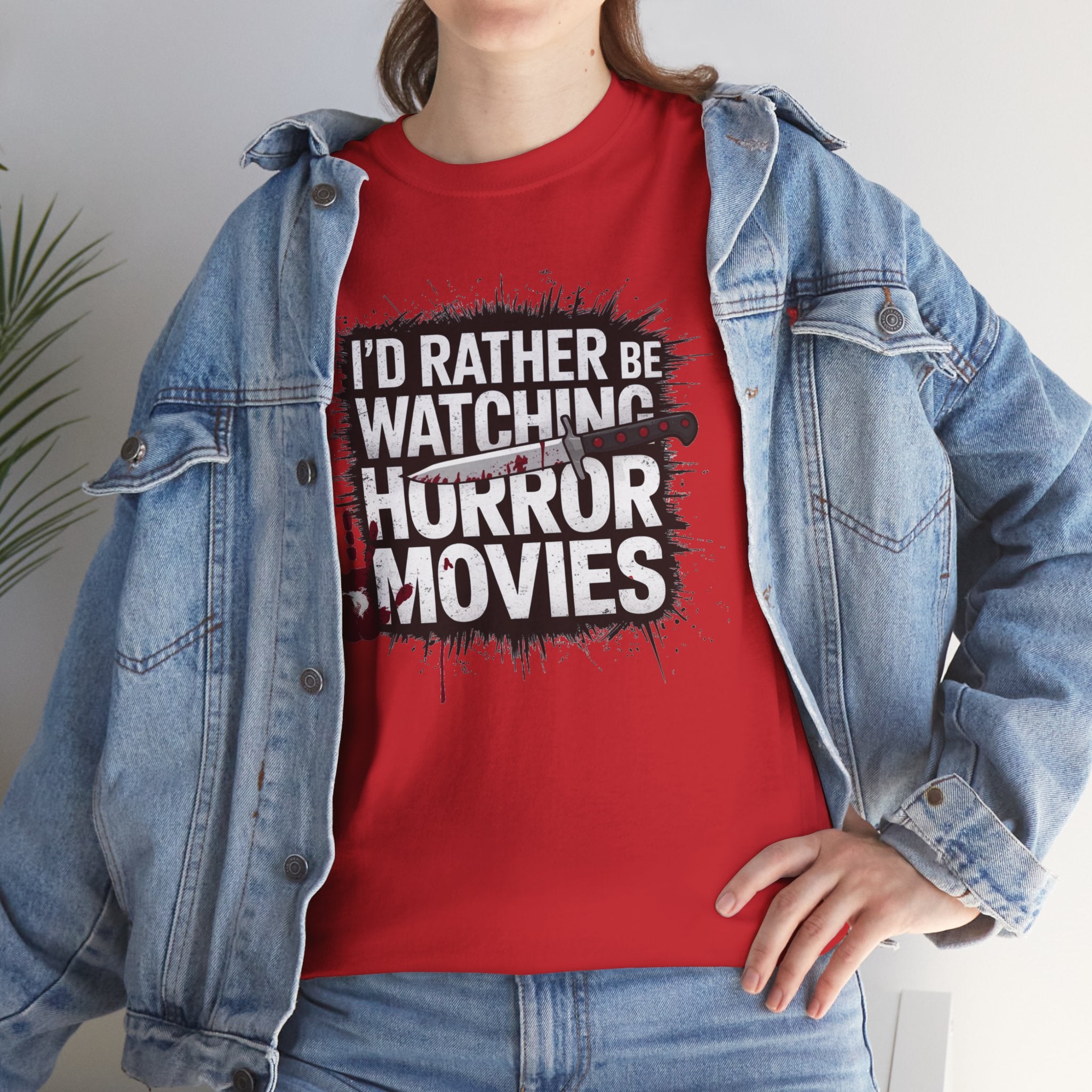 Horror Movie Fan T-Shirt — "I'd Rather Be Watching Horror Movies" Graphic Tee
