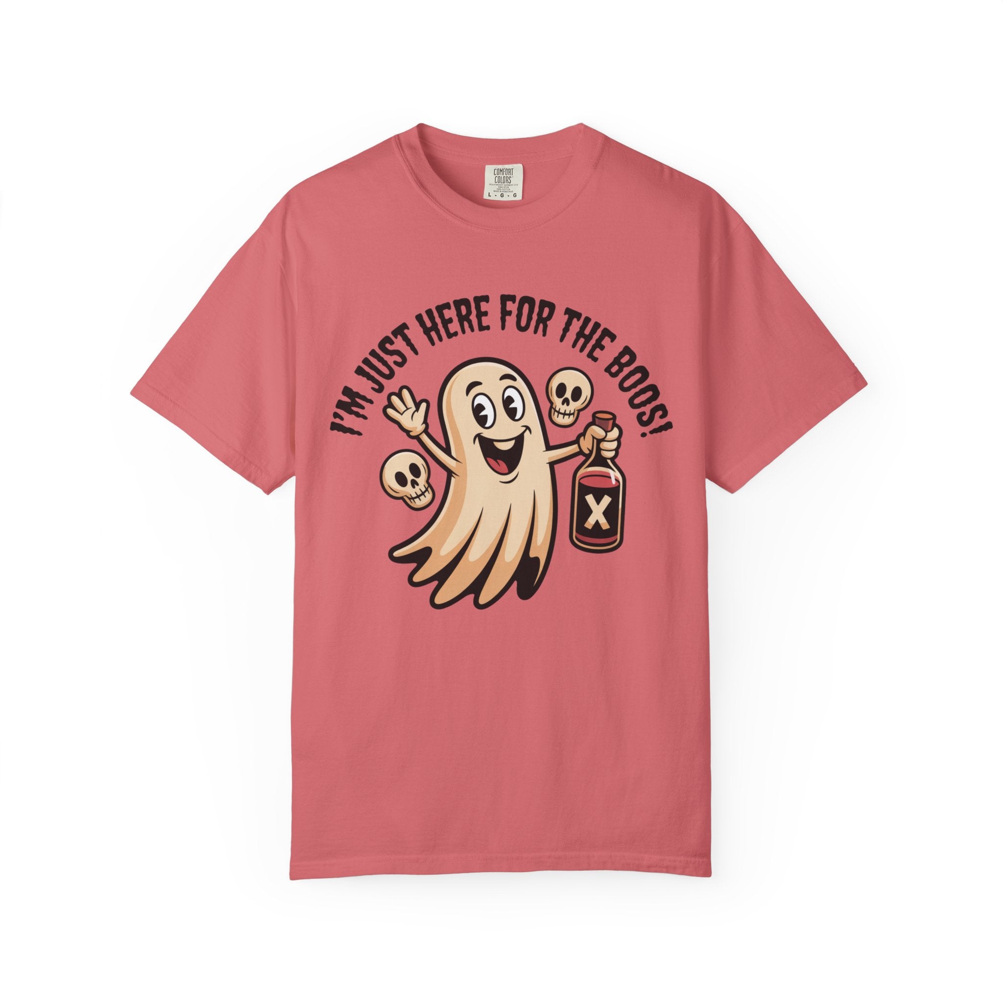 Halloween Ghost T‑Shirt — "I'm Just Here for the Boos!" Funny Party Tee