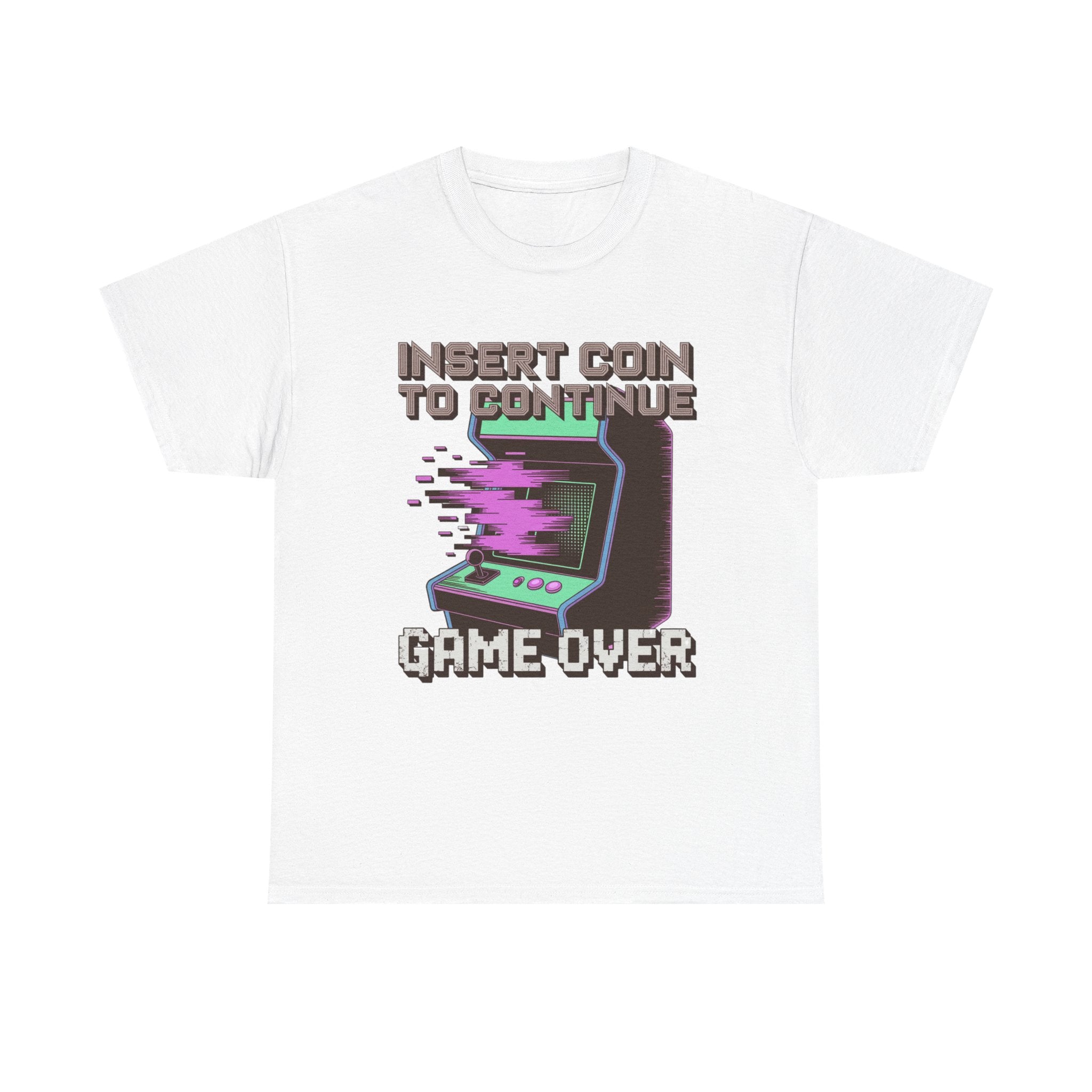 Funny Gamer T-Shirt — Insert Coin to Continue Retro Arcade Gift Tee for Men Women