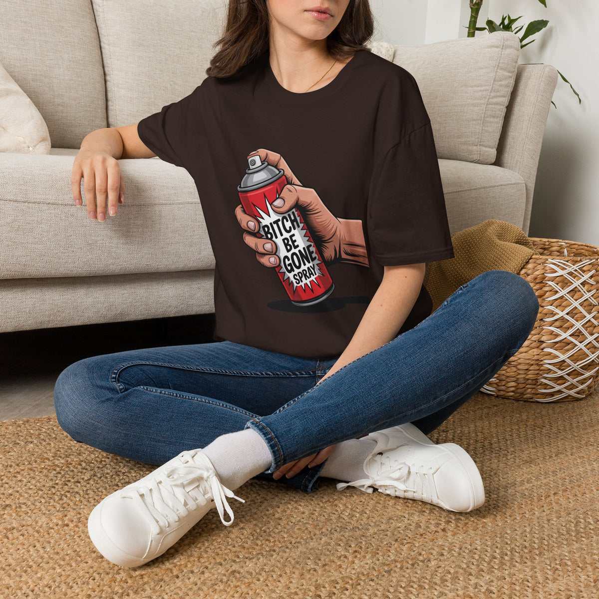 Funny 'Bitch, Be Gone' Spray T-Shirt — Pop Art Spray Can Graphic Tee