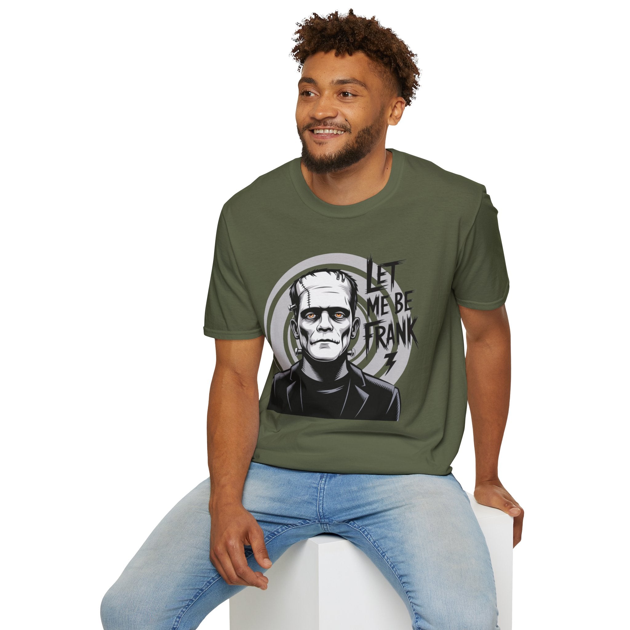 Frankenstein Monster Graphic T-Shirt — "Let Me Be Frank" Halloween Tee