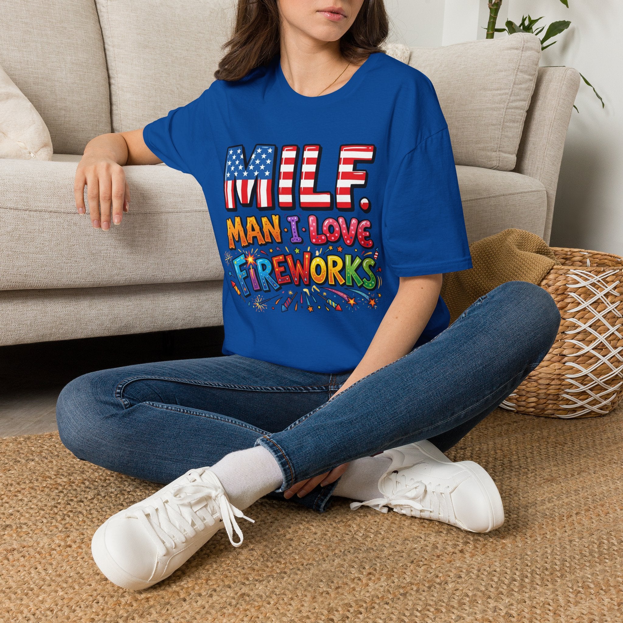 T-Shirt — "MILF. Man I Love fireworks" Patriotic Fireworks Graphic Tee