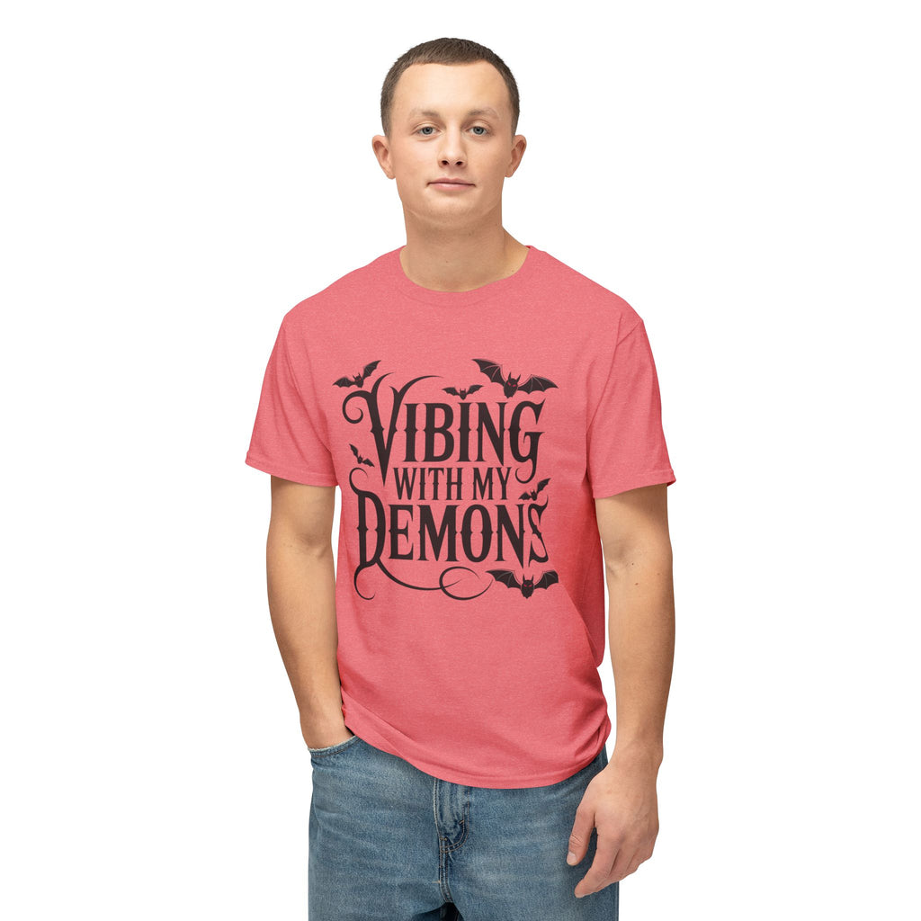 Funny Gothic Halloween T-Shirt — Vibing With My Demons Dark Humor Gift Tee