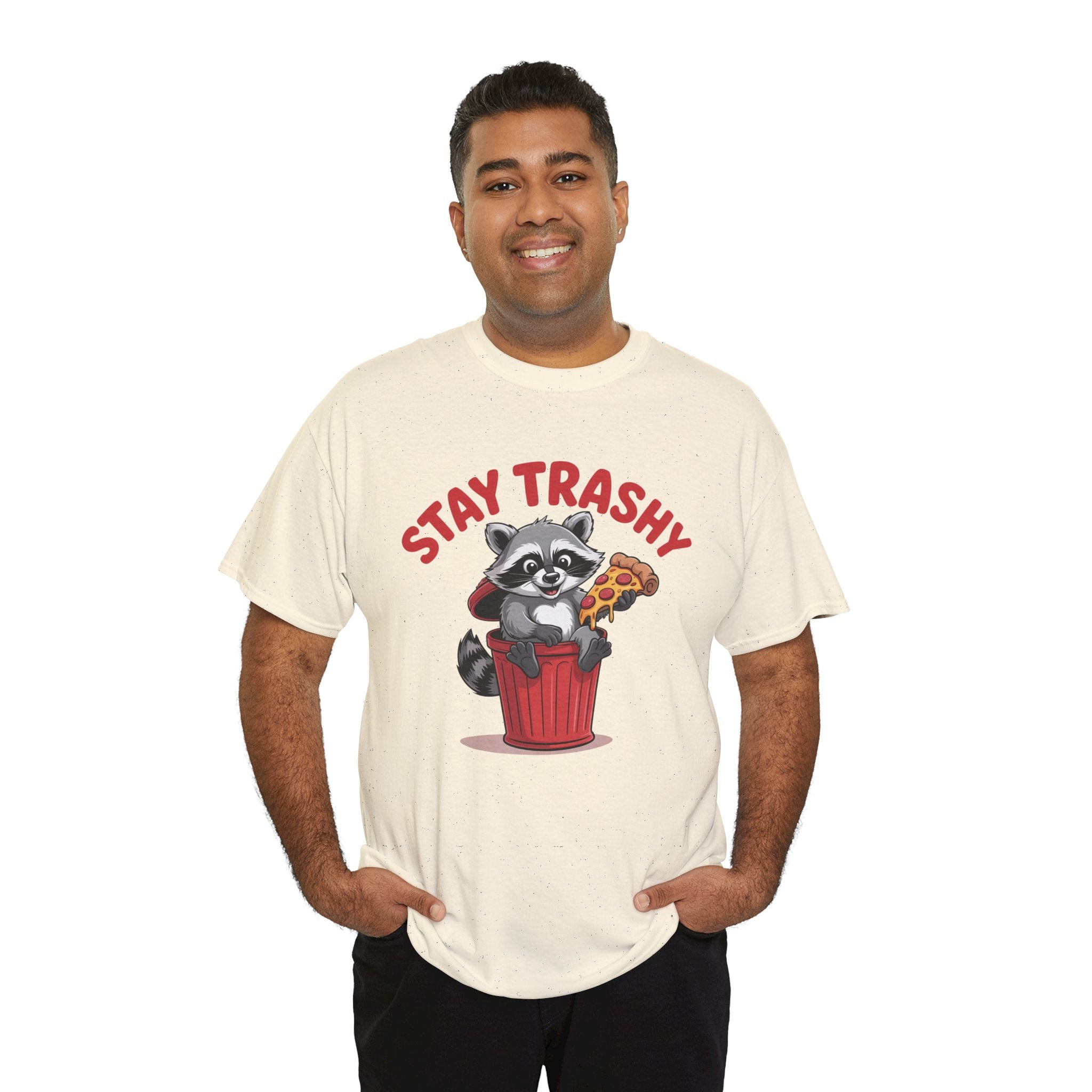 Funny Raccoon T-Shirt — Stay Trashy Humor Gift Tee for Women