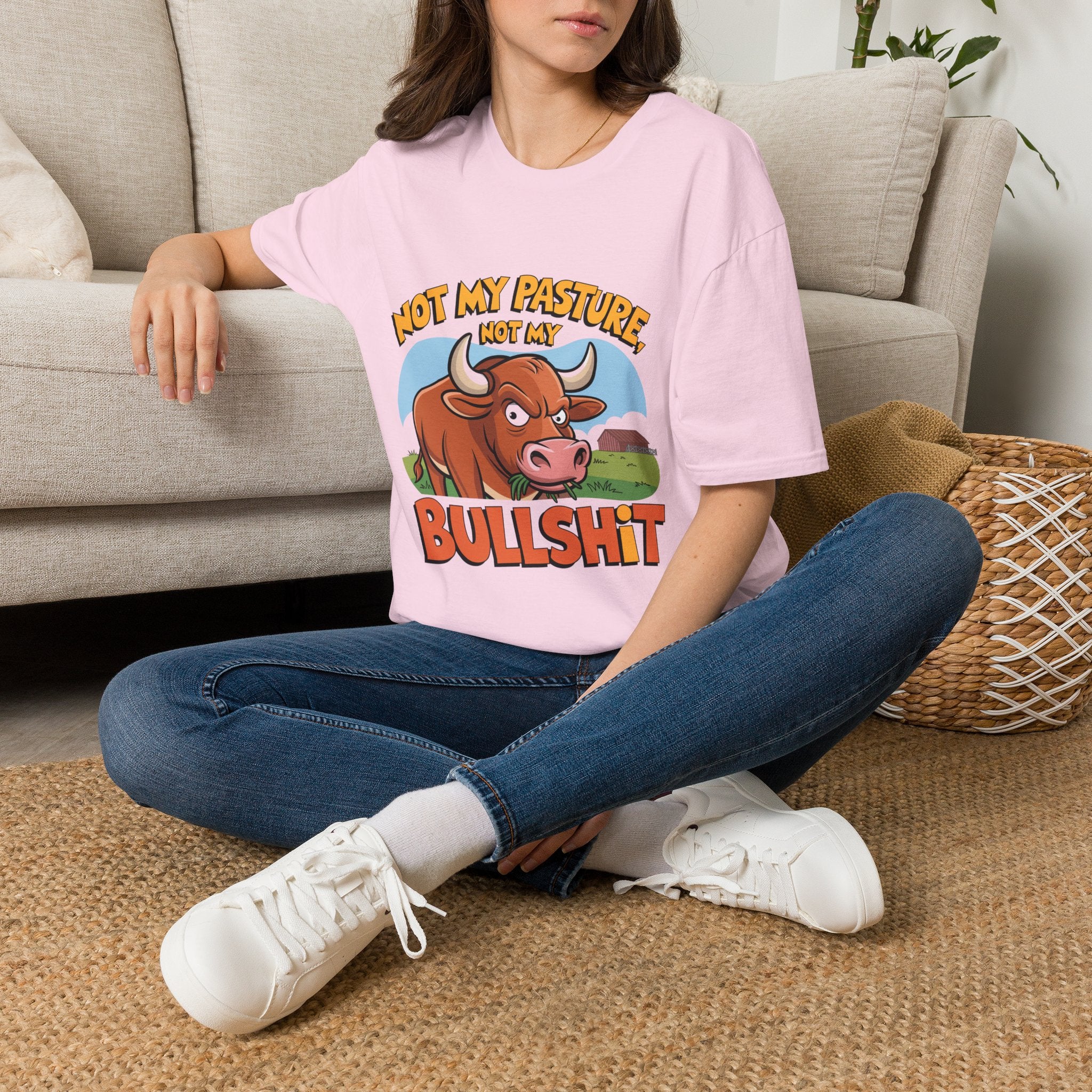 Not My Pasture Not My Bullshit T-Shirt — Funny Cow Graphic Tee