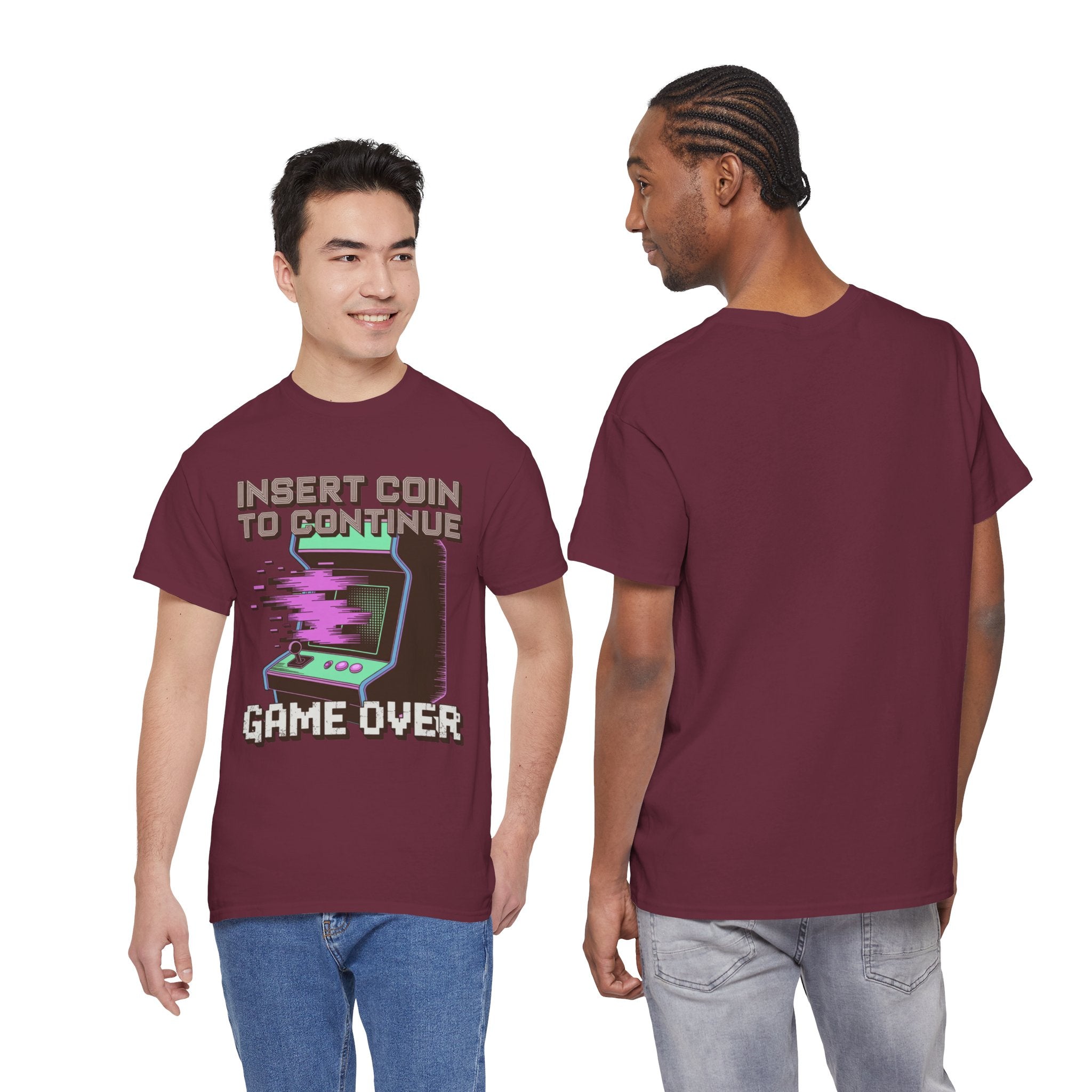 Funny Gamer T-Shirt — Insert Coin to Continue Retro Arcade Gift Tee for Men Women