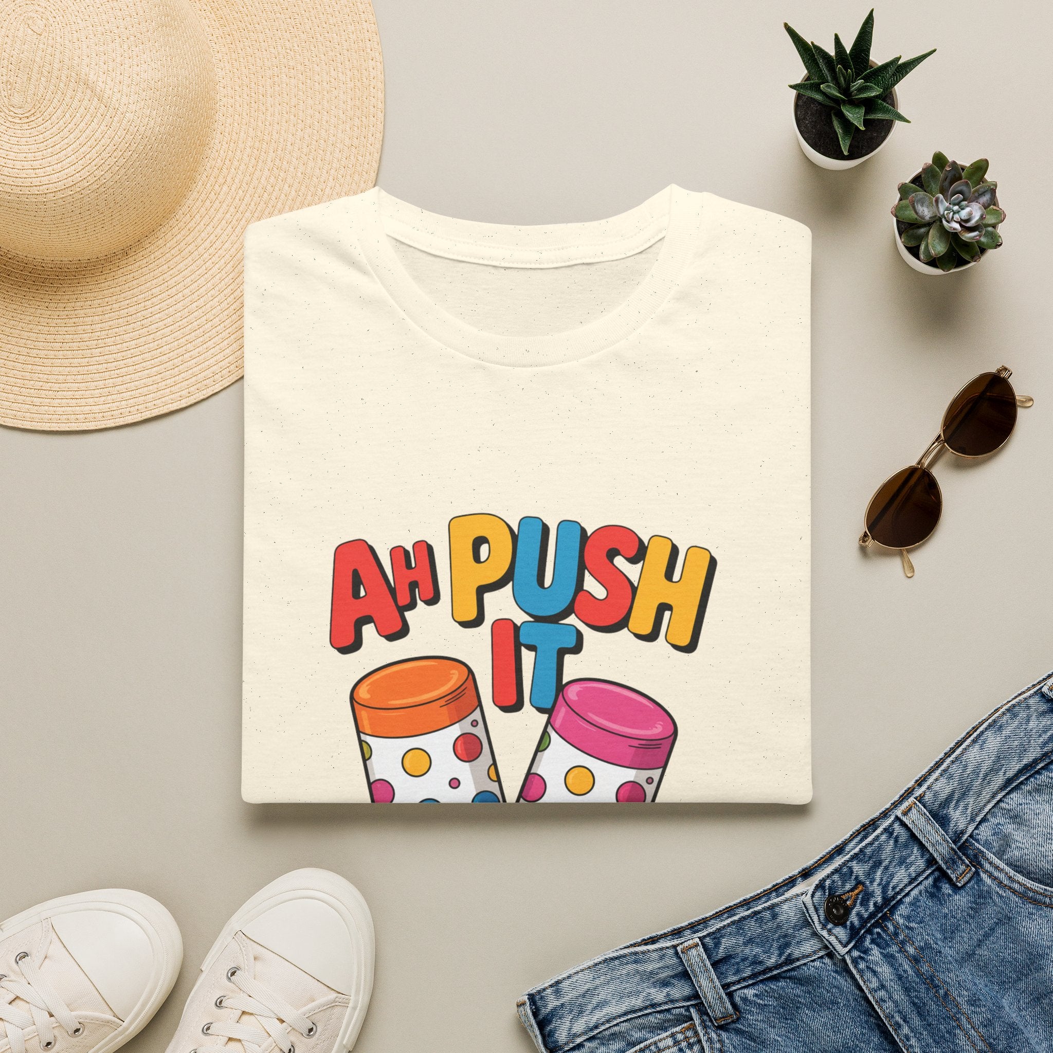 T-Shirt — “Ah Push It” Ice Cream Graphic Tee