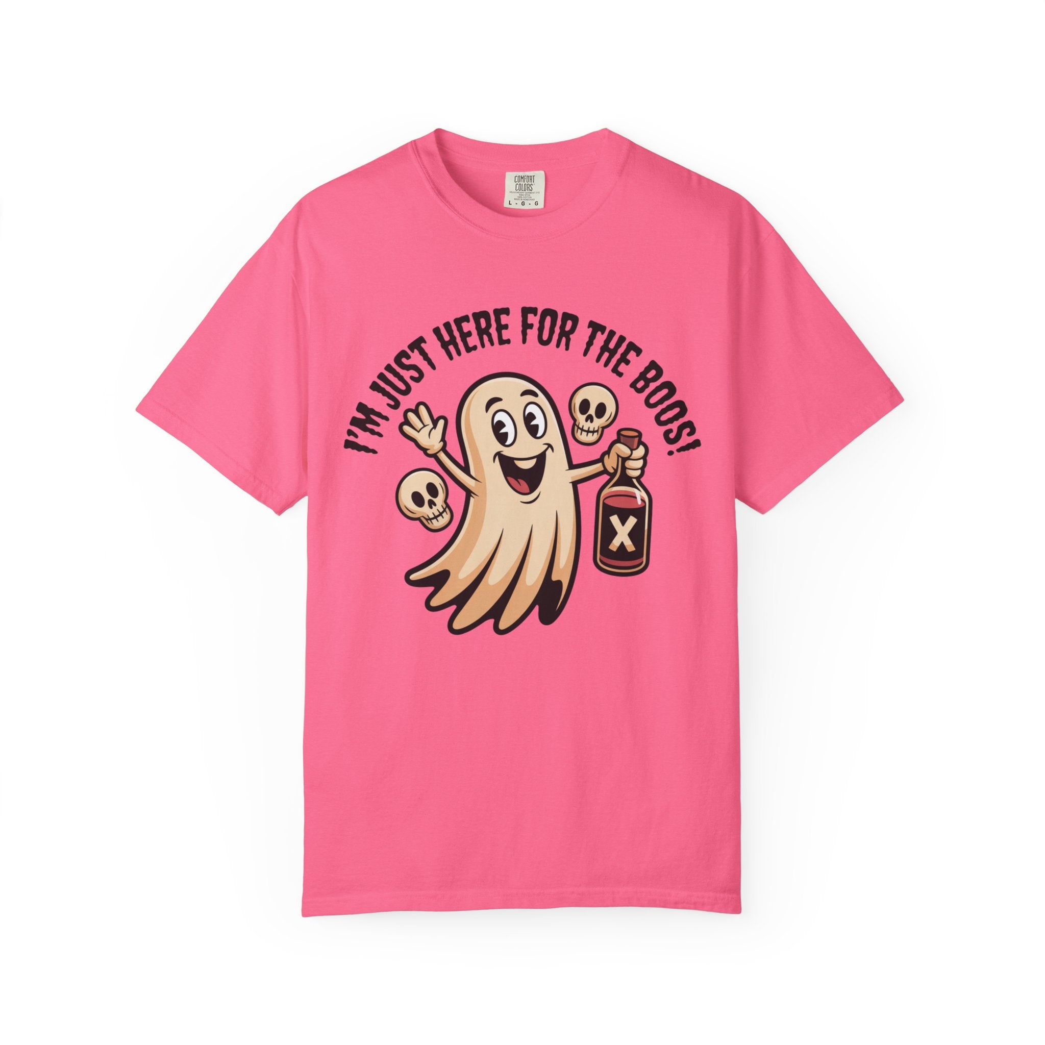Halloween Ghost T‑Shirt — "I'm Just Here for the Boos!" Funny Party Tee