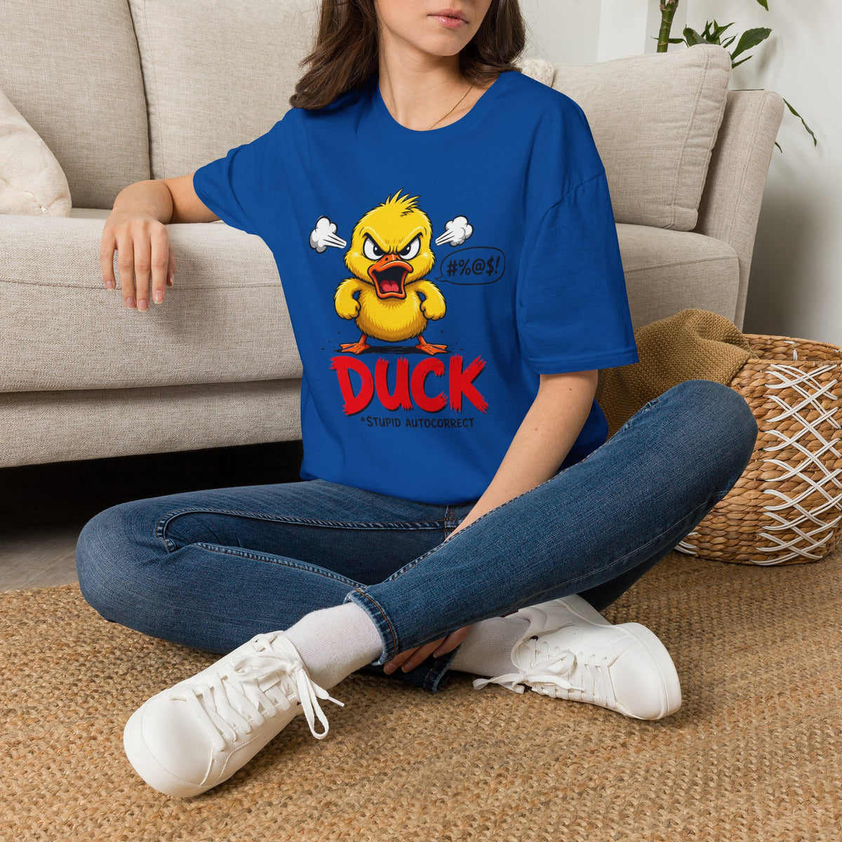 Angry Duck T-Shirt — Funny "Duck (Stupid Autocorrect)" Graphic Tee