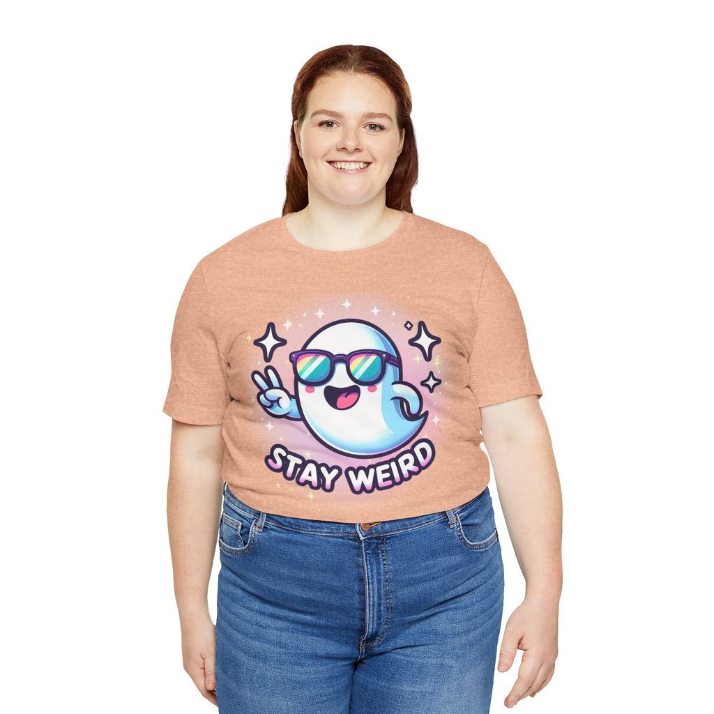 Stay Weird Ghost T-Shirt — Cute Cartoon Ghost with Sunglasses