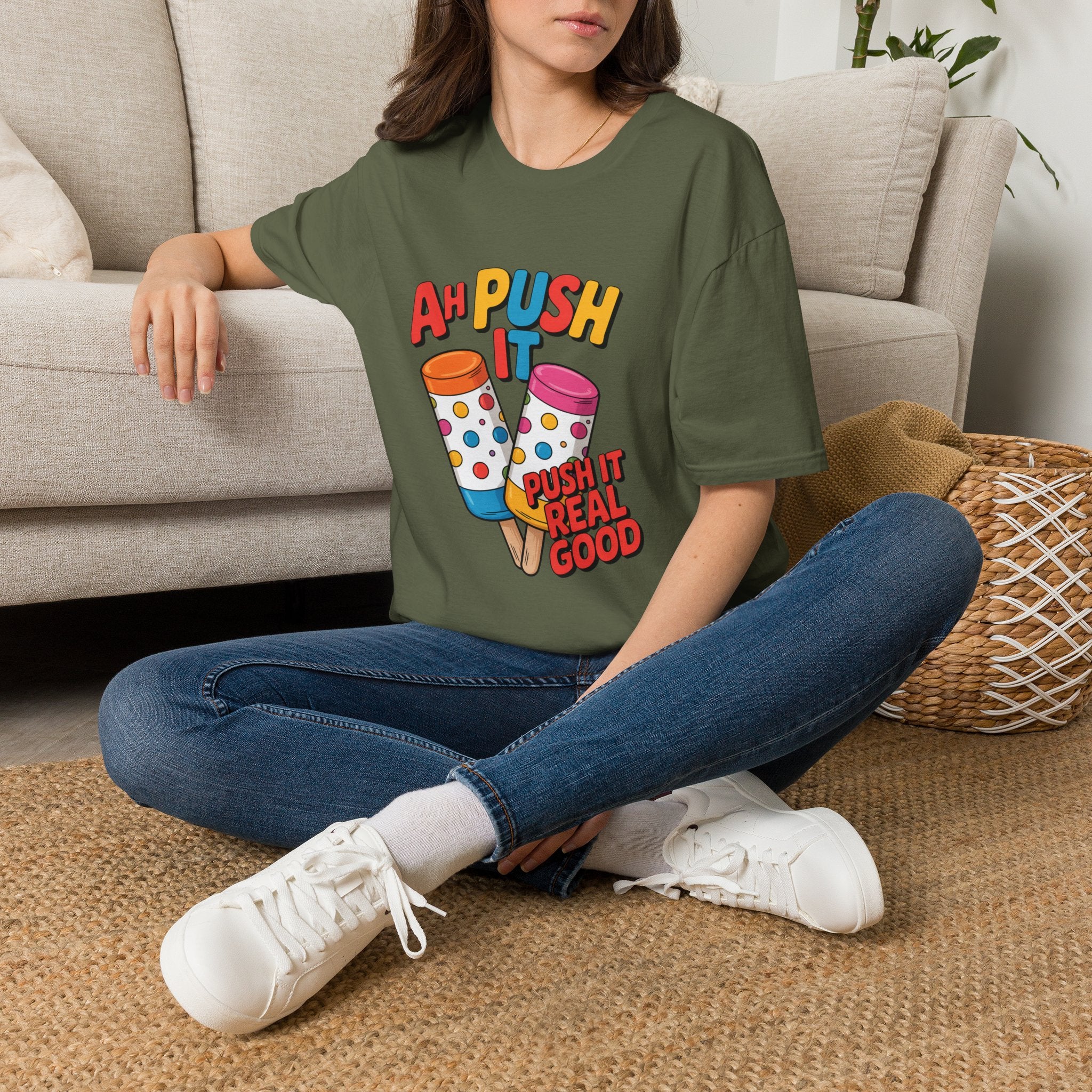 T-Shirt — “Ah Push It” Ice Cream Graphic Tee