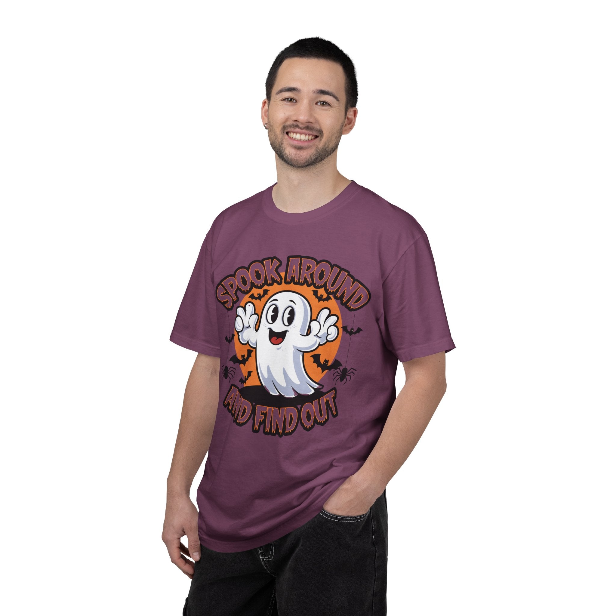 Halloween Ghost T-Shirt — “Spook Around and Find Out” Cute Retro Graphic Tee