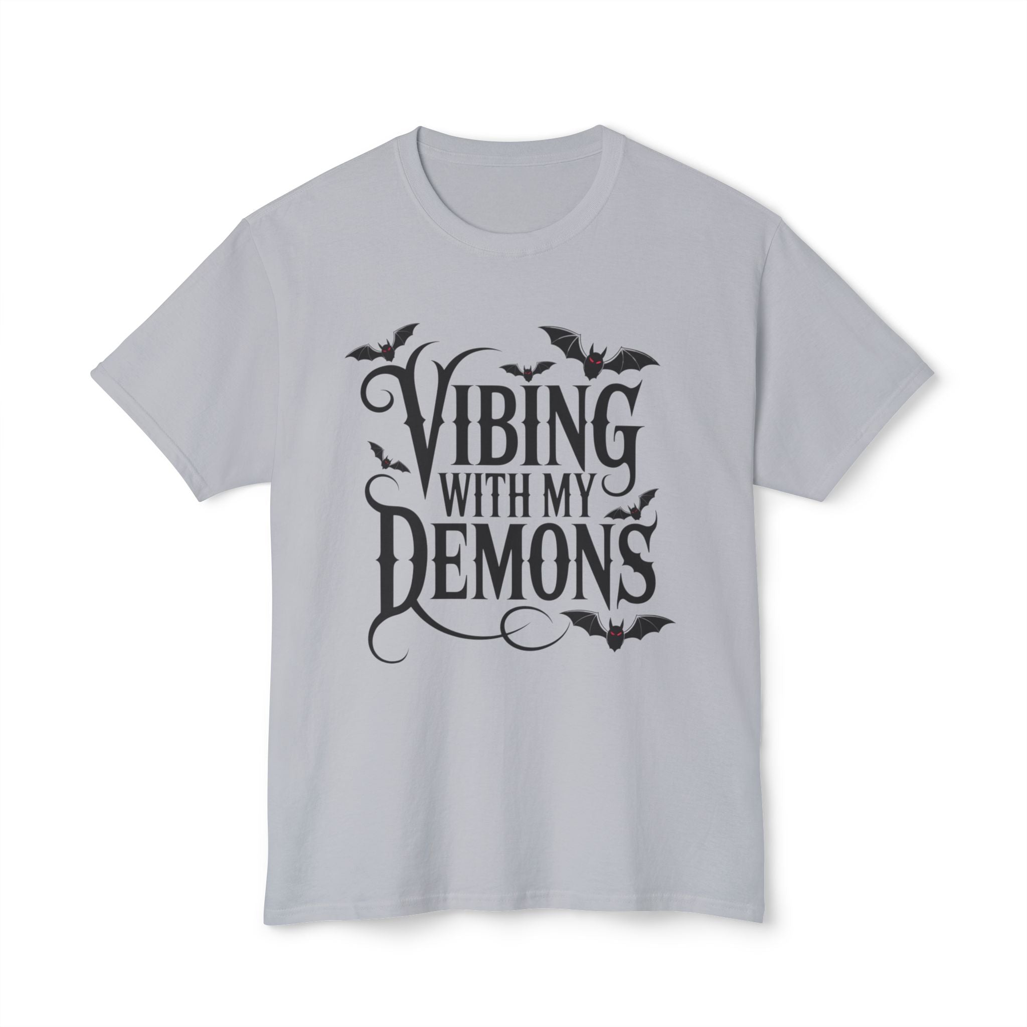 Funny Gothic Halloween T-Shirt — Vibing With My Demons Dark Humor Gift Tee