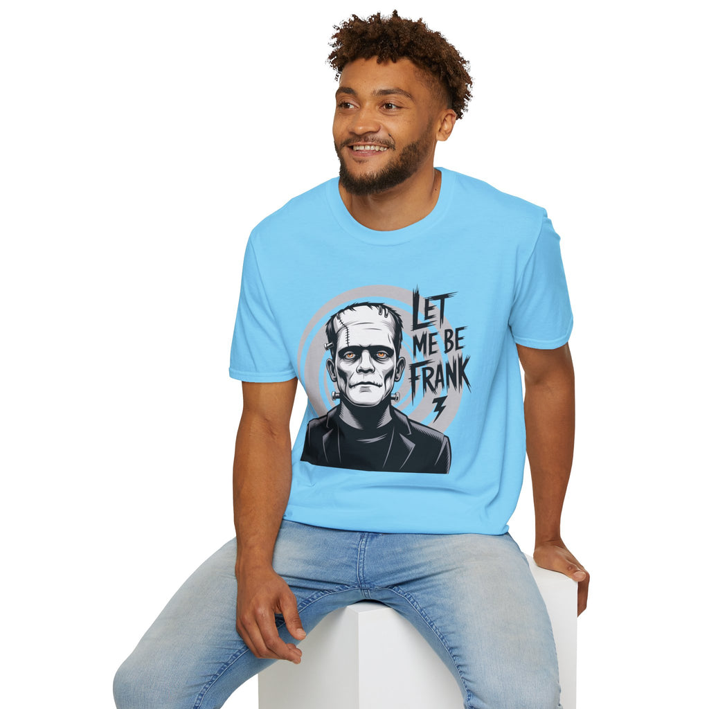 Frankenstein Monster Graphic T-Shirt — "Let Me Be Frank" Halloween Tee