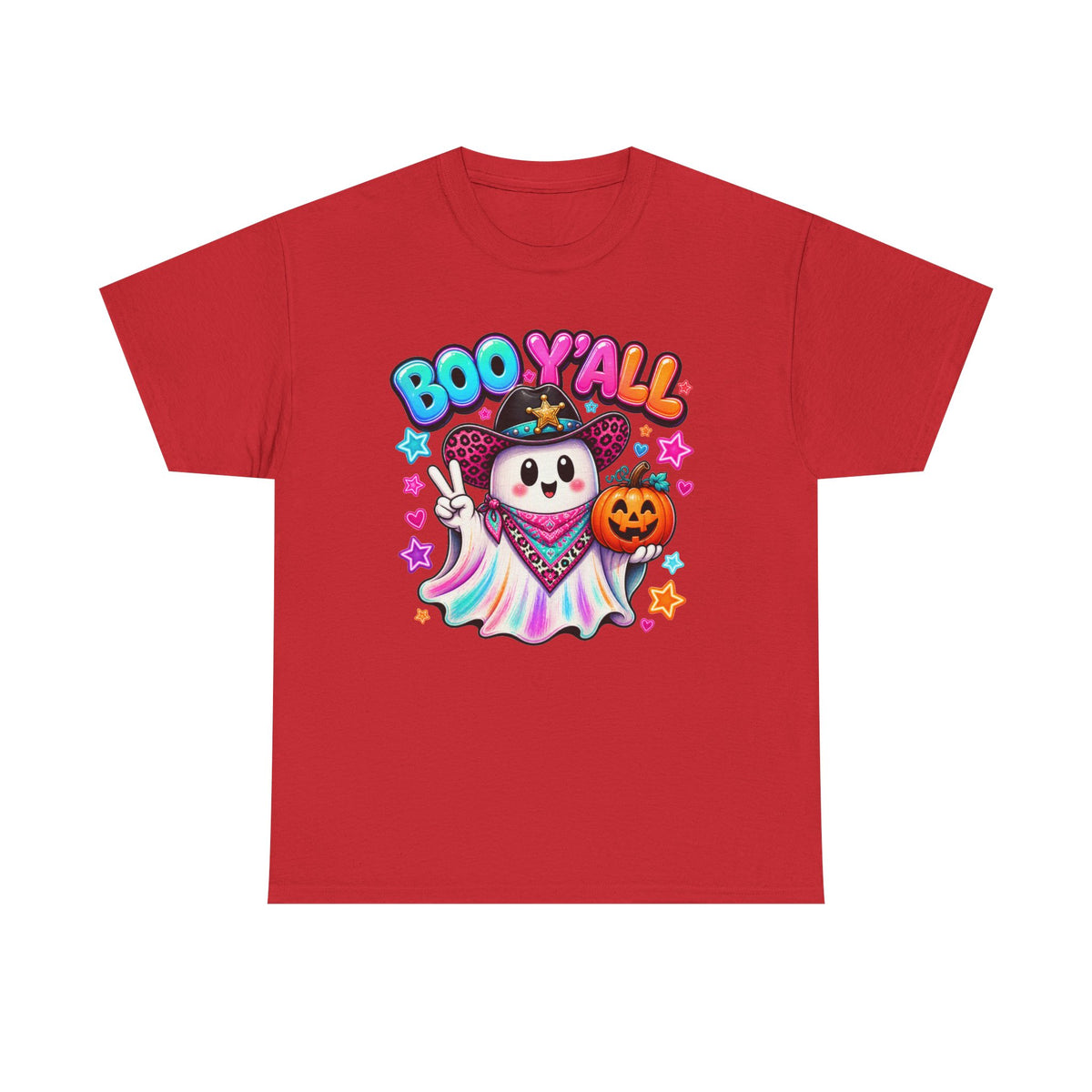 Boo Y’all Ghost Tee — Cute Halloween Pumpkin Trick-or-Treat T-Shirt