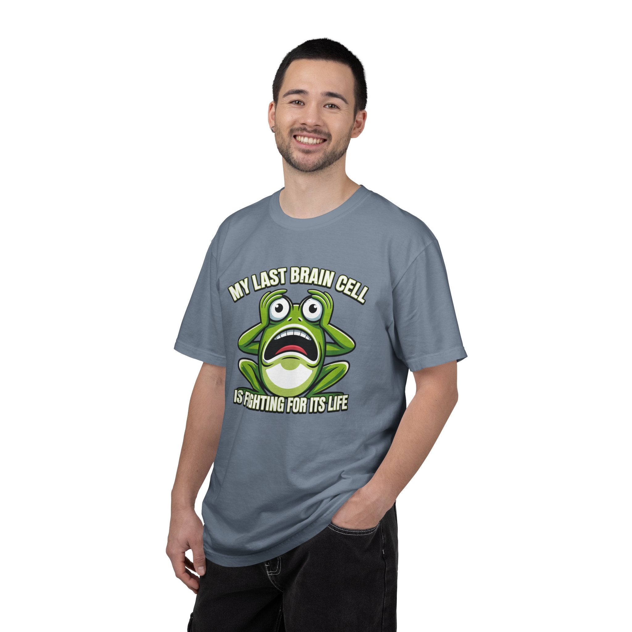 Funny Frog Graphic T-Shirt — My Last Brain Cell Is Fighting For Its Life Humor Gift Tee for Women