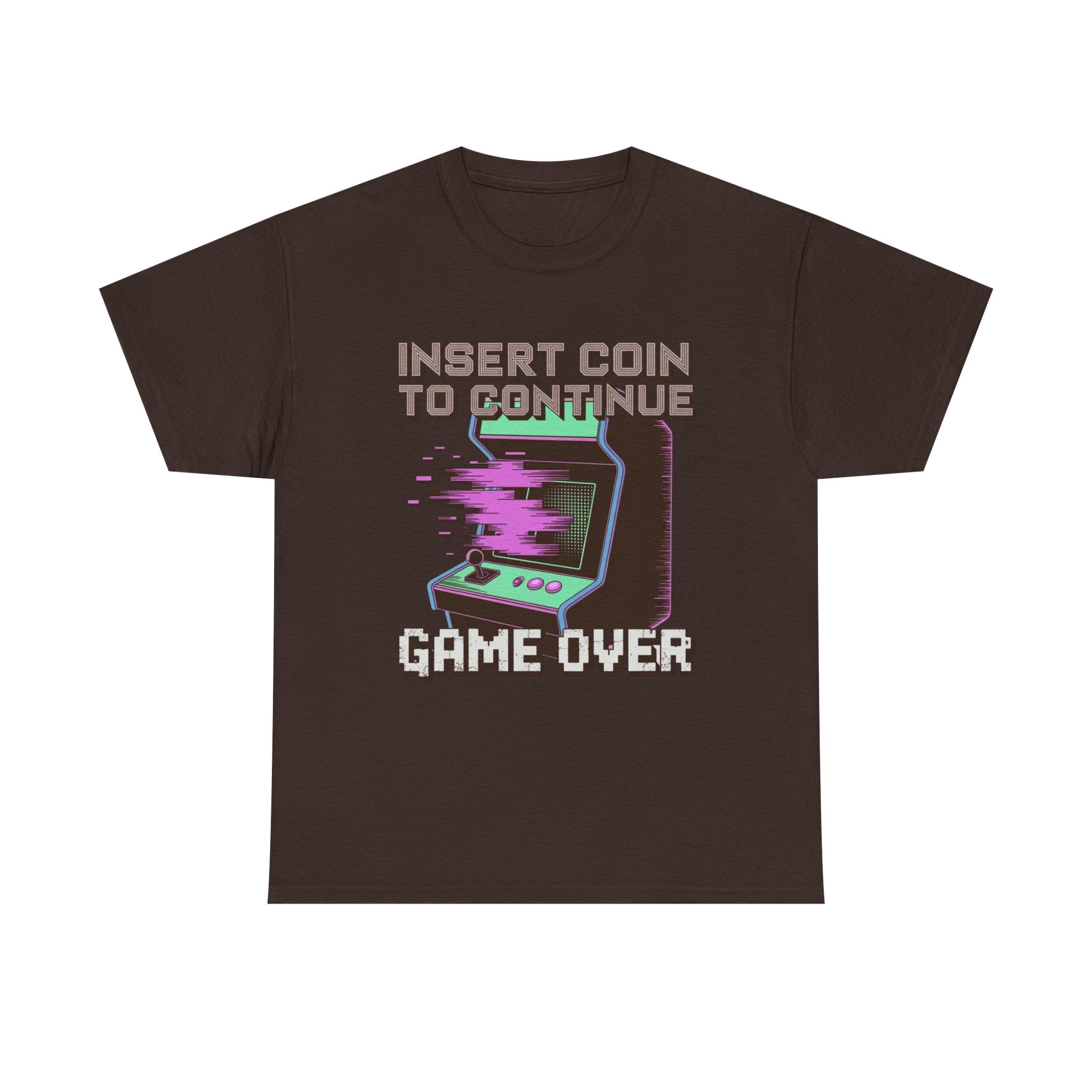Funny Gamer T-Shirt — Insert Coin to Continue Retro Arcade Gift Tee for Men Women