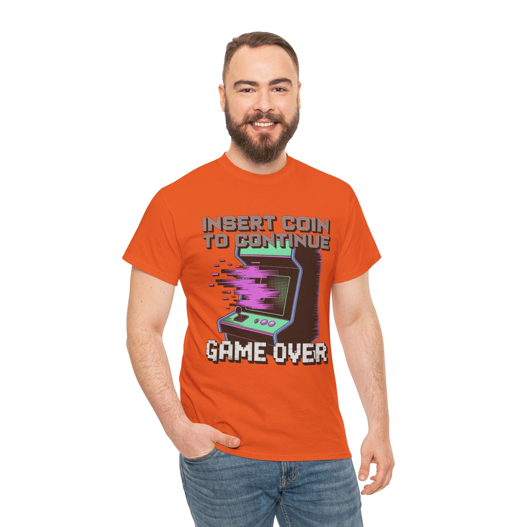 Funny Gamer T-Shirt — Insert Coin to Continue Retro Arcade Gift Tee for Men Women