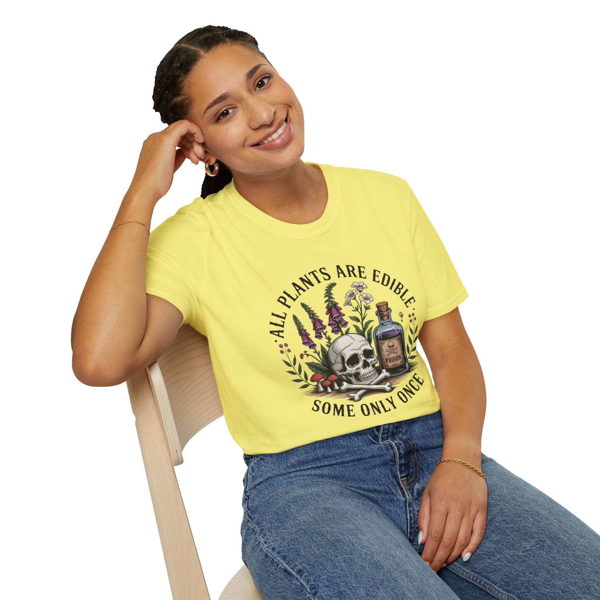 All Plants Are Edible T-Shirt — Botanical Skull & Apothecary Graphic Tee