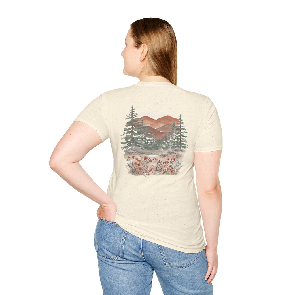 Floral Corner Tee — Minimal Wildflower Pocket T‑Shirt