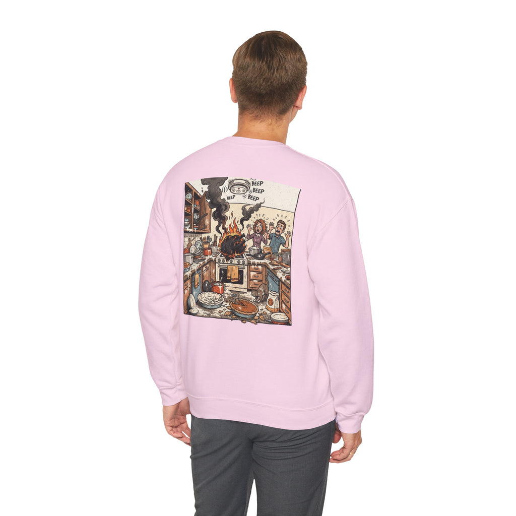Funny Thanksgiving Chef Crewneck Sweatshirt — Certified Thanksgiving Chef Kitchen Disaster Humor Gift Pullover