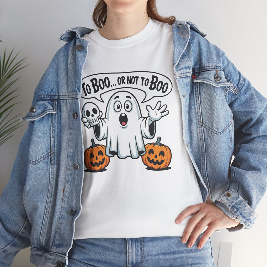 Halloween Ghost Tee - "To Boo... or Not to Boo" Cute Spooky Graphic T-Shirt