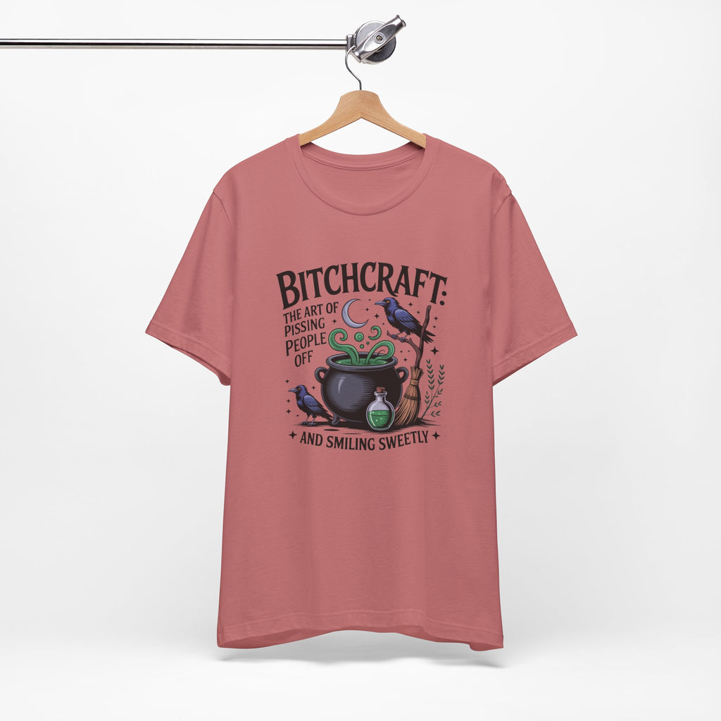 Bitchcraft Tee — "The Art of Pissing People Off and Smiling Sweetly" Witchy Graphic T‑Shirt