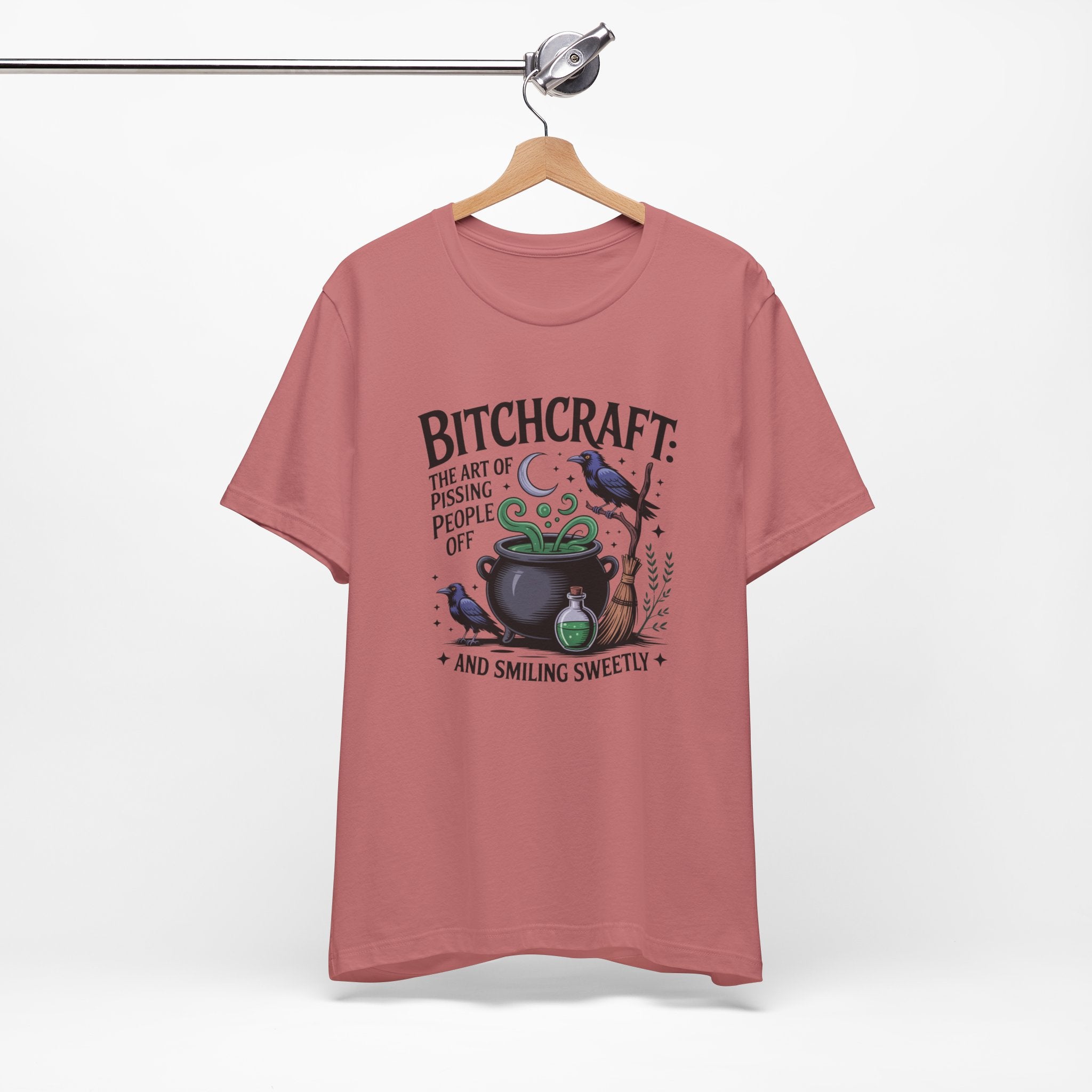 Bitchcraft Tee — "The Art of Pissing People Off and Smiling Sweetly" Witchy Graphic T‑Shirt